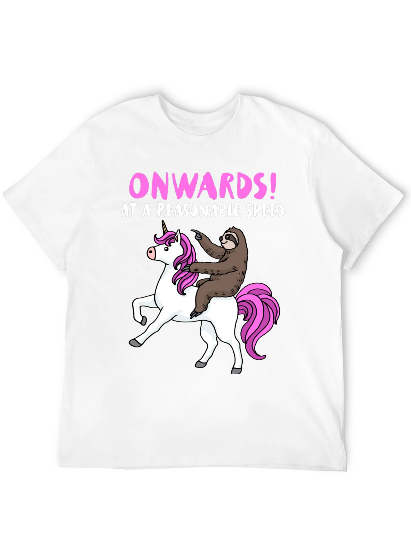 Black Sloth Riding Unicorn Graphic T-Shirt view 12