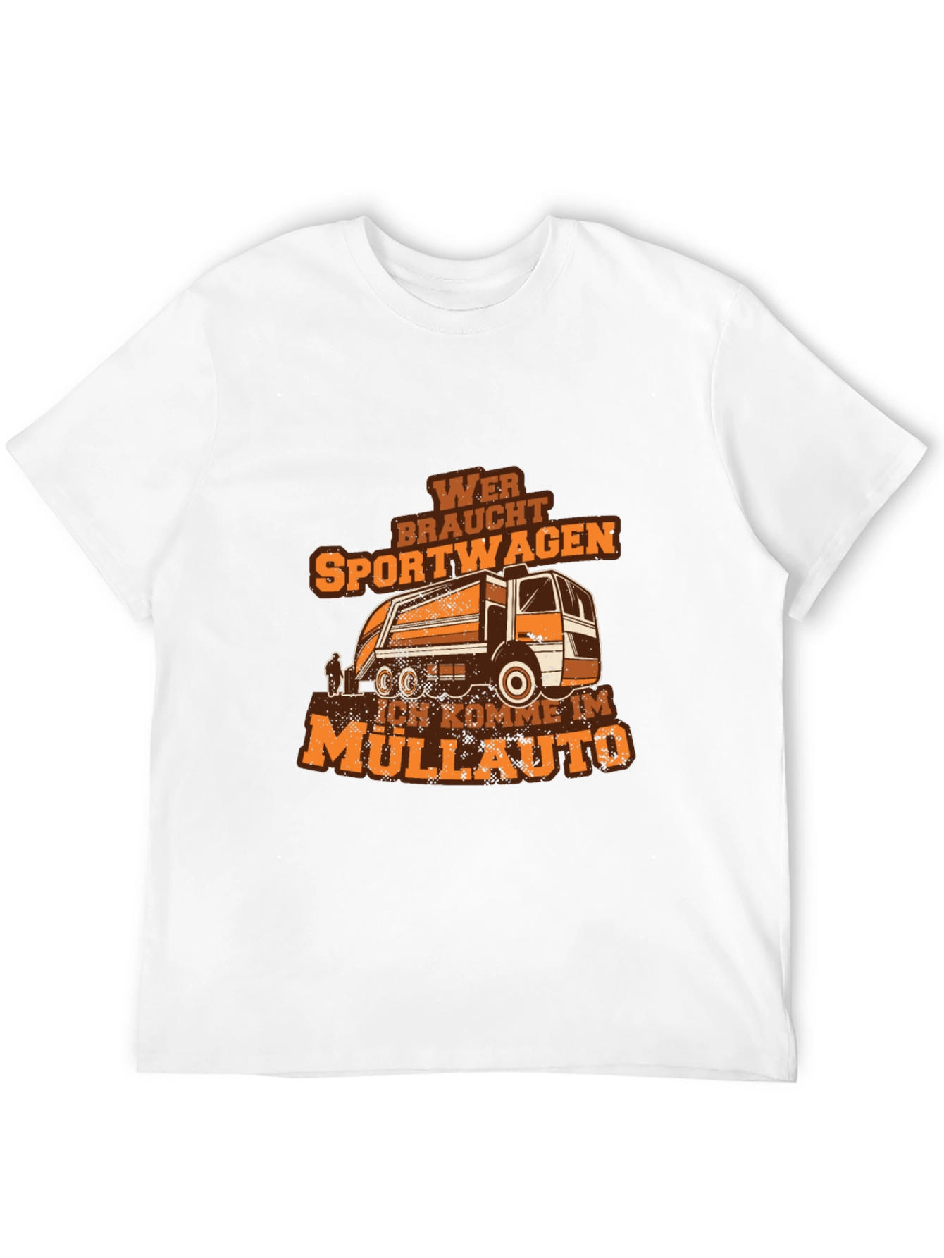 Black Funny Garbage Truck T-Shirt - Müllauto Design view 12