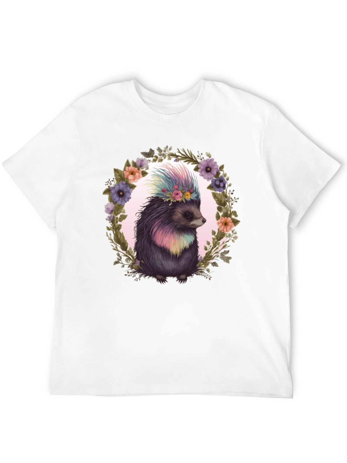 Black Floral Hedgehog Graphic Tee view 12