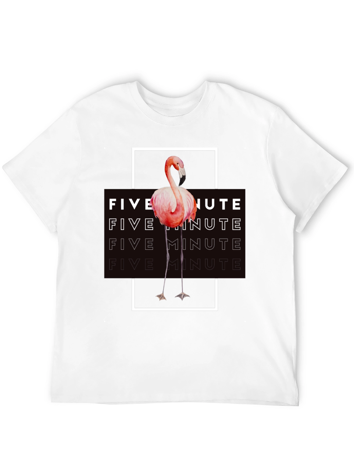 Black Five Minute Flamingo Graphic Tee - Trendy Black T-Shirt view 12