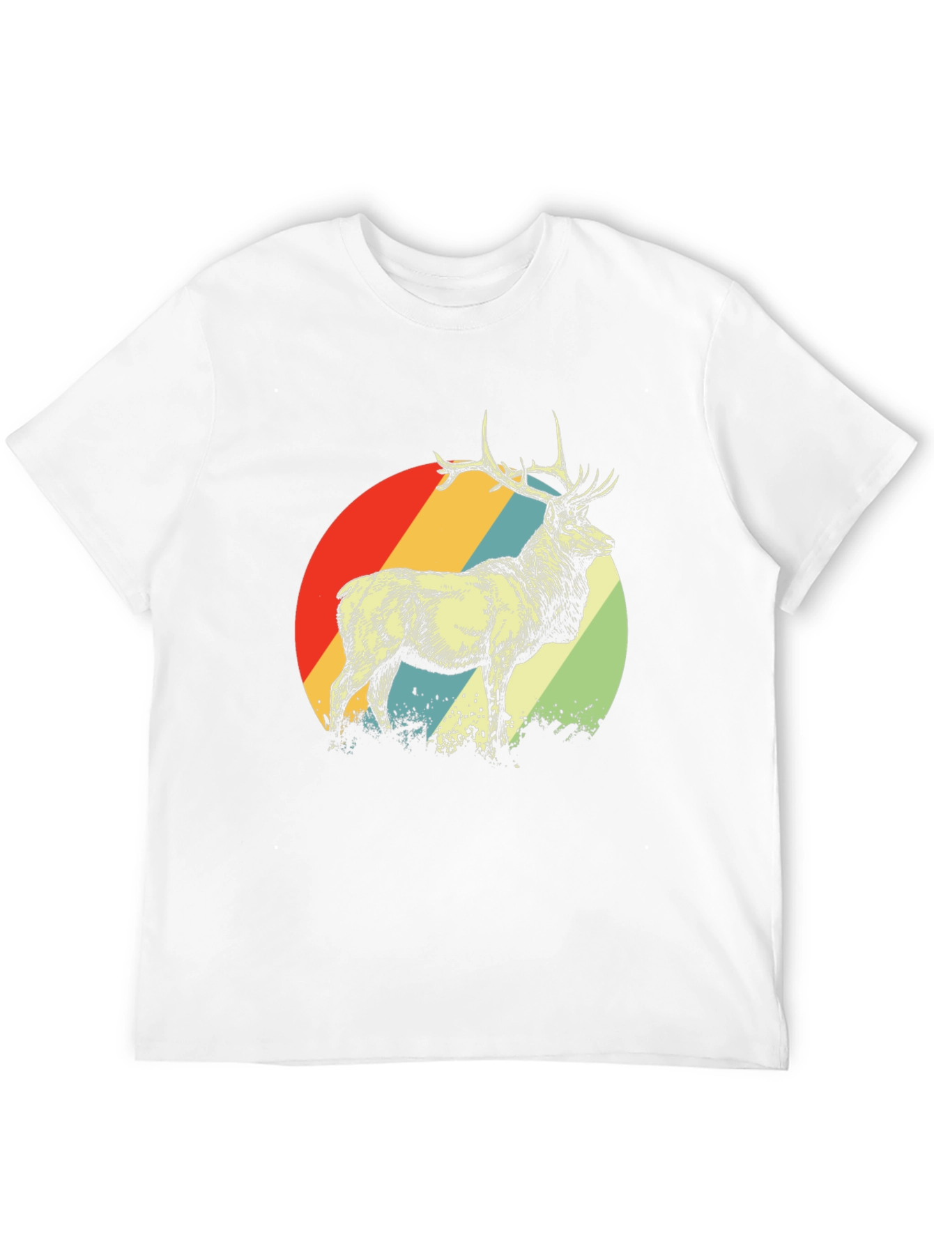 Black Retro Deer Graphic Tee - Men's Black T-Shirt view 12