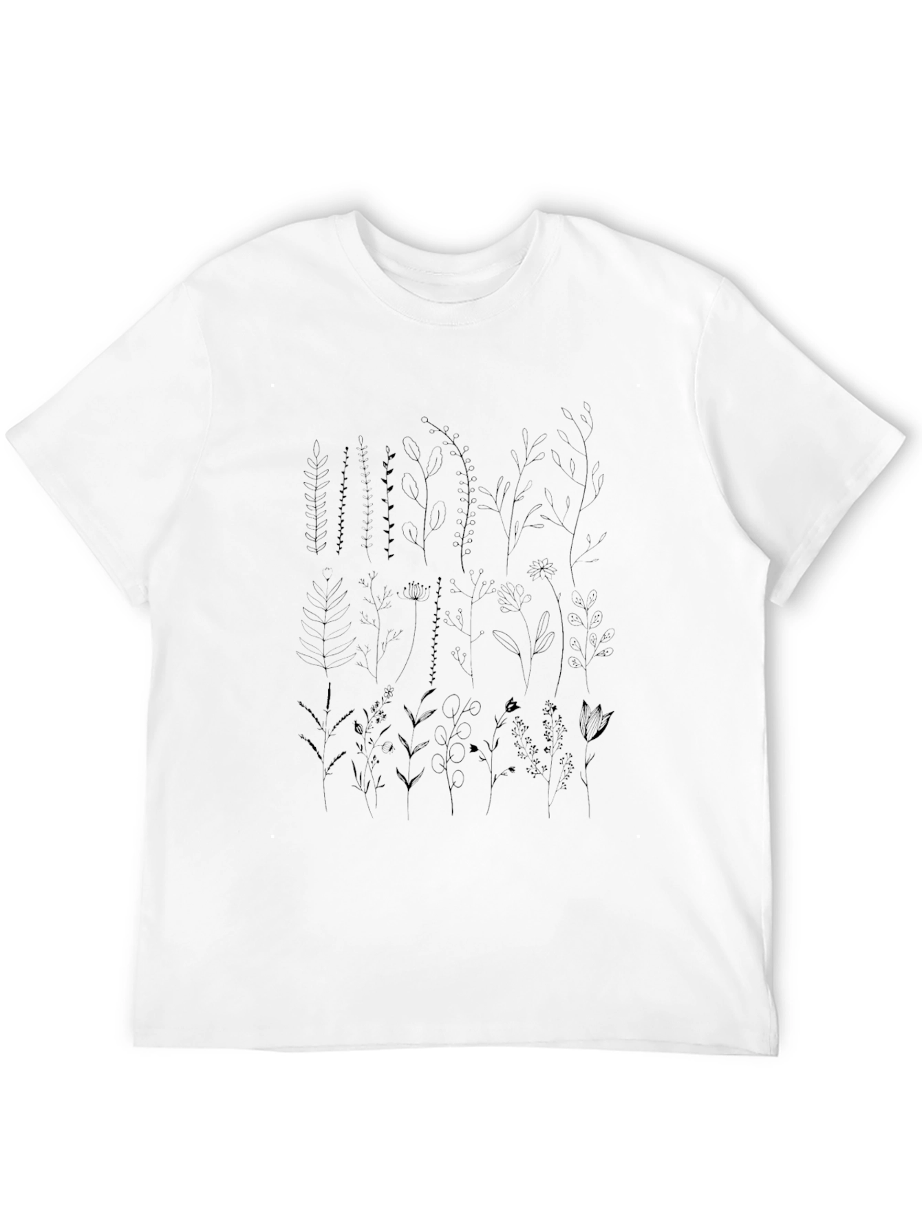 Black Botanical Print Black T-Shirt view 12