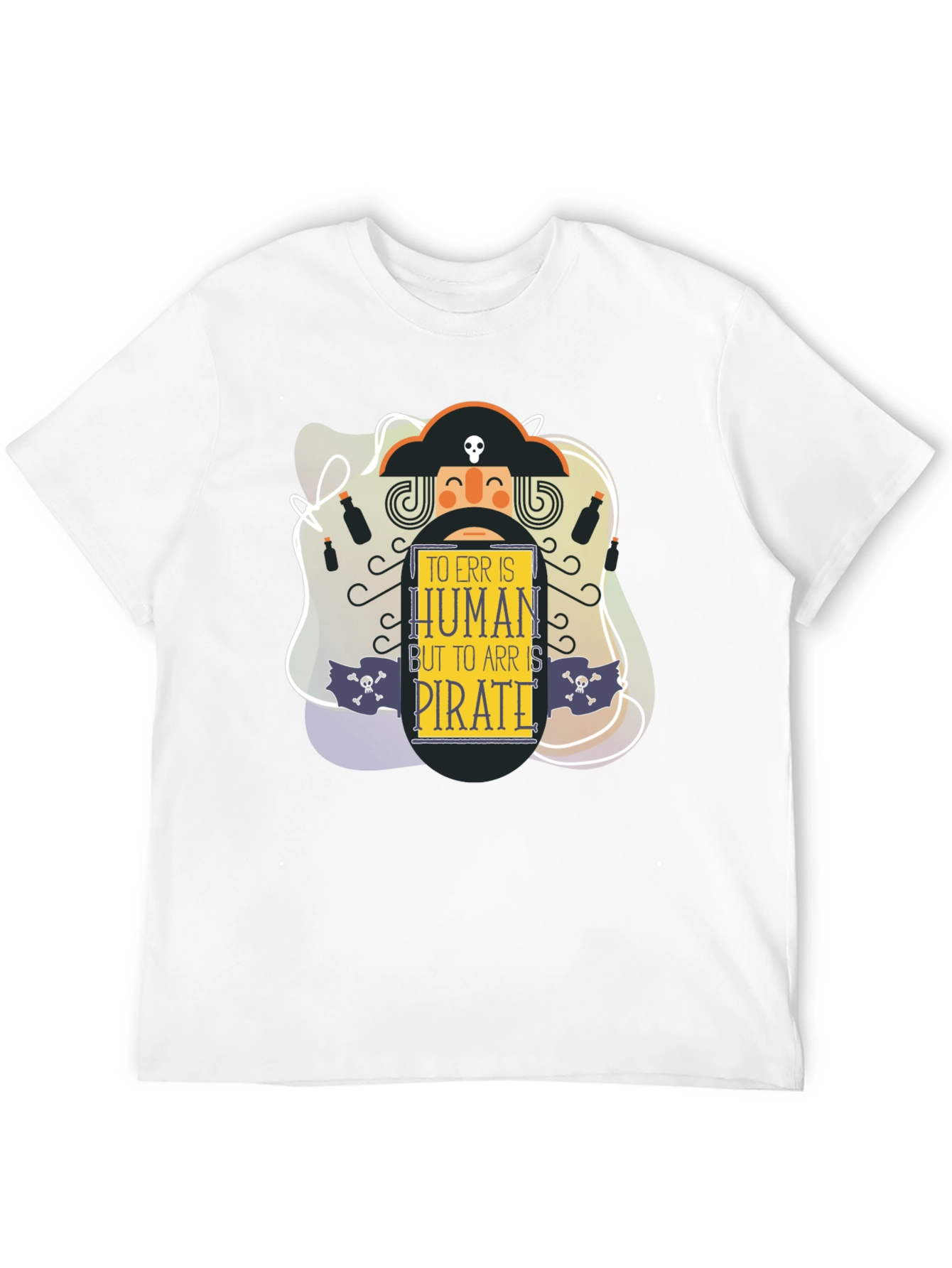 Black Pirate Humor T-Shirt - To Err Is Human, But To Arr Is Pirate view 12