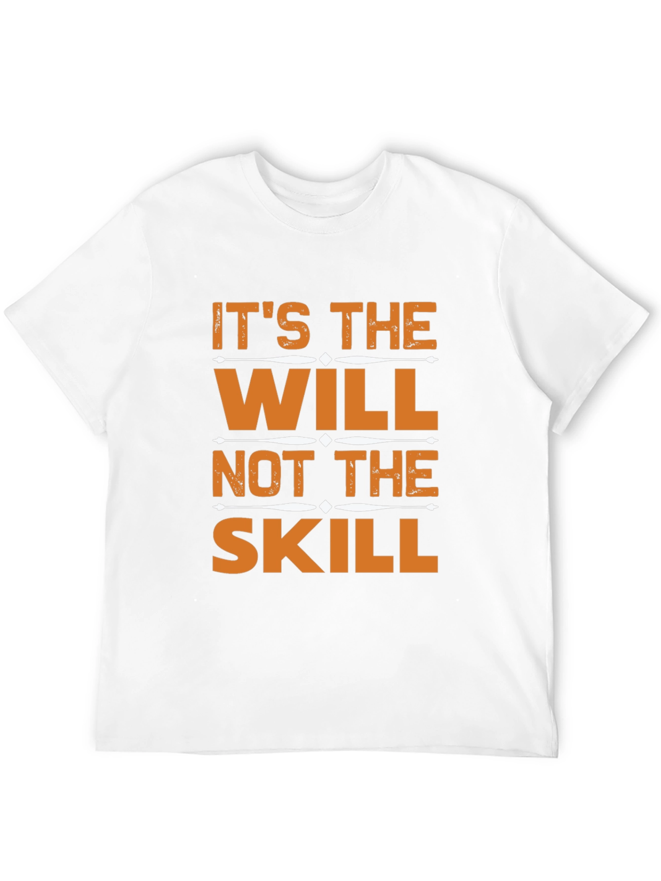 Black Motivational Will Over Skill Graphic T-Shirt view 12