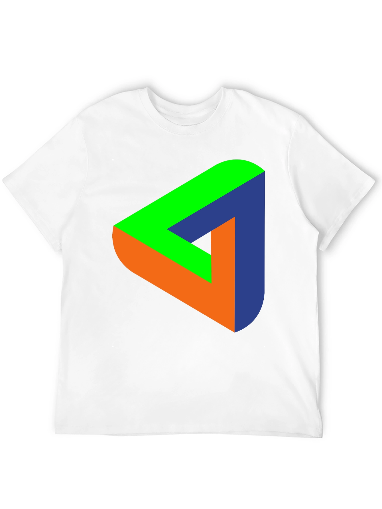 Black Optical Illusion Triangle Graphic T-Shirt view 12