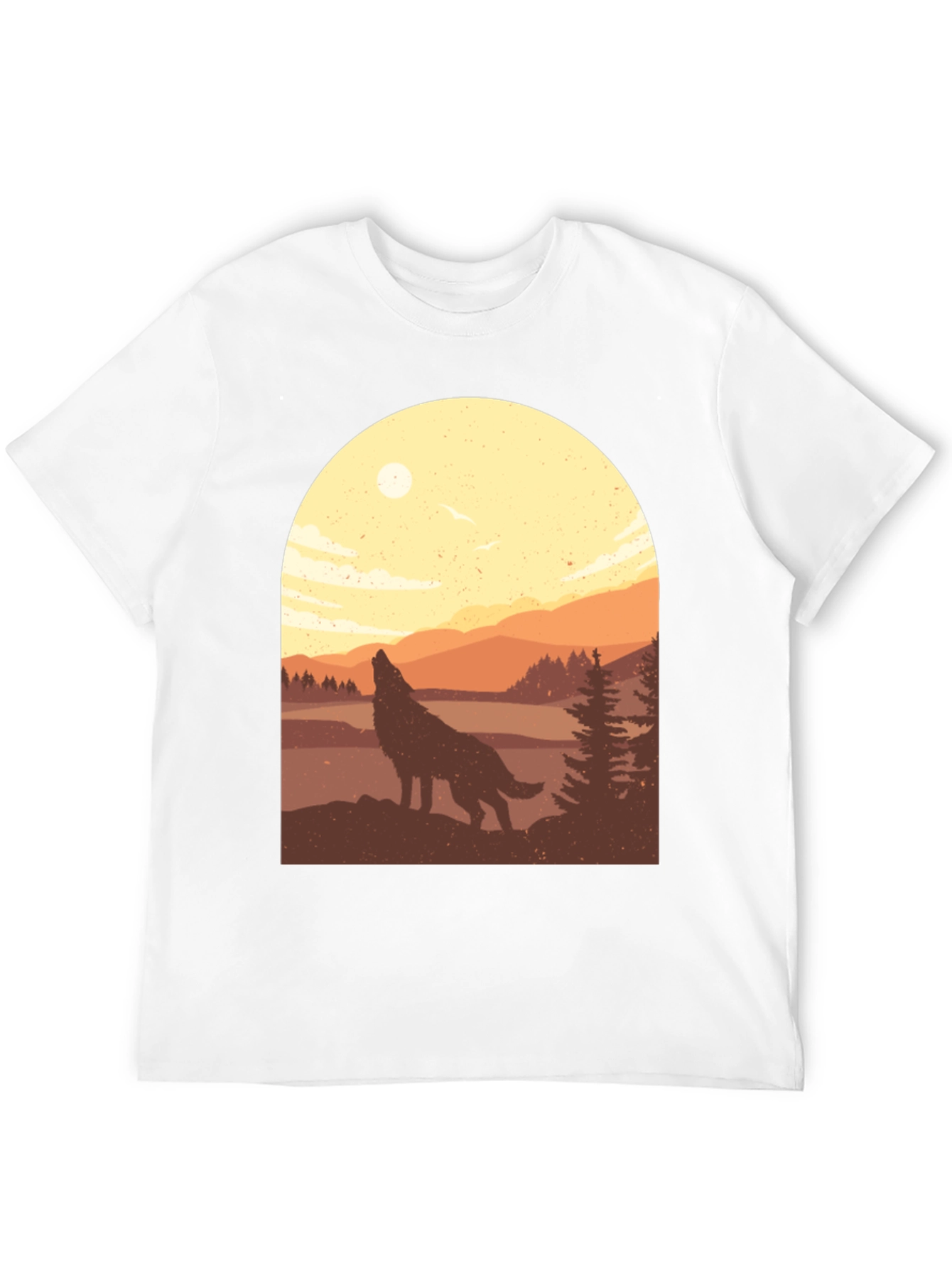Black Wolf Silhouette Graphic Tee - Nature Inspired T-Shirt view 12