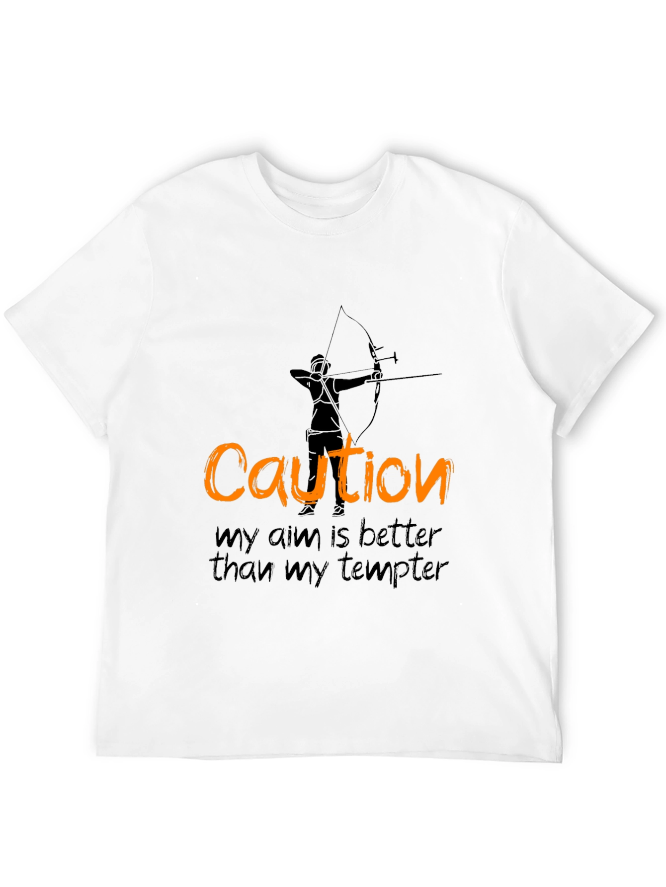 Black Caution Archery T-Shirt - Aim Better Than Tempter view 12