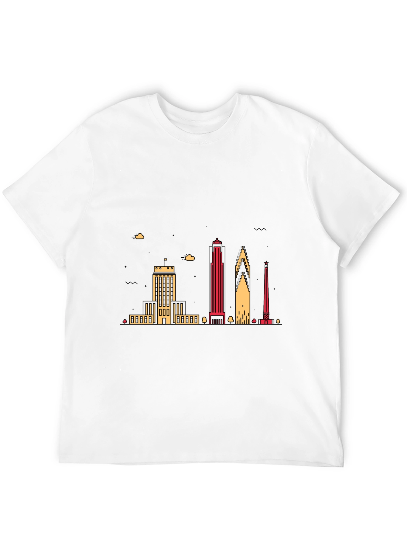Black Urban Skyline Graphic Tee - Black Crew Neck view 12