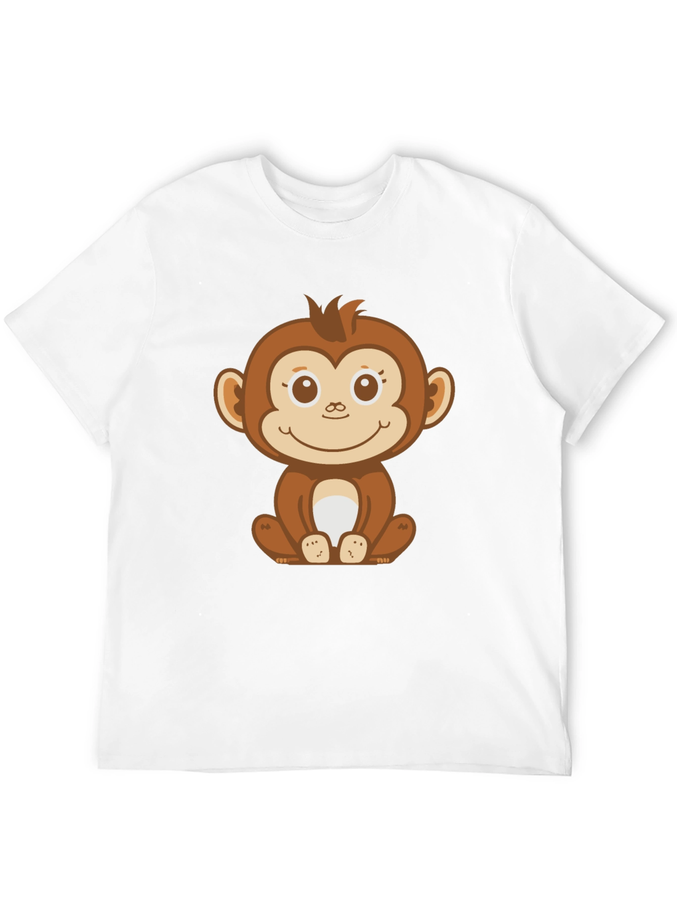 Black Cute Monkey Graphic Black T-Shirt view 12