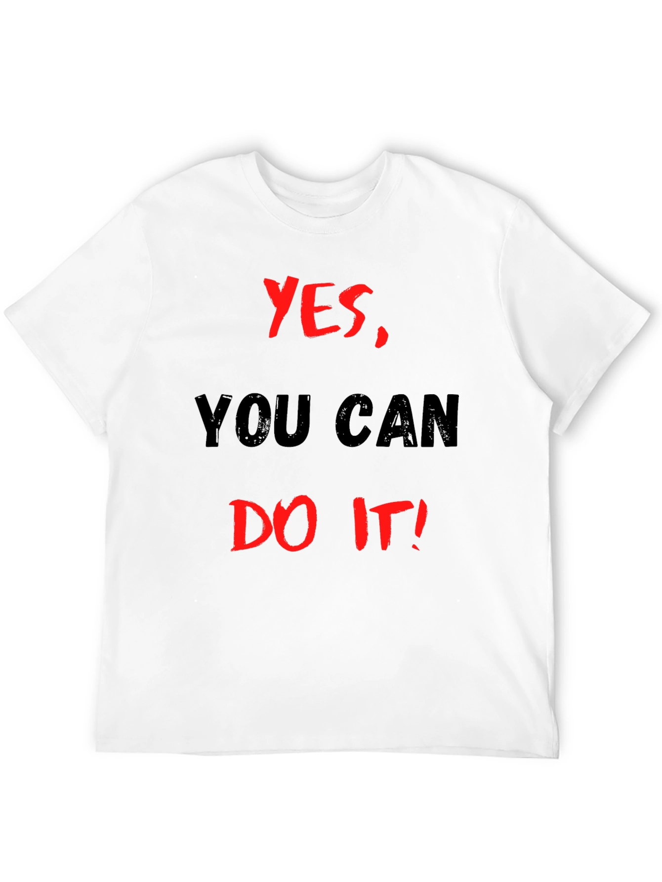 Black Motivational Black T-Shirt: Yes, You Can Do It! view 12