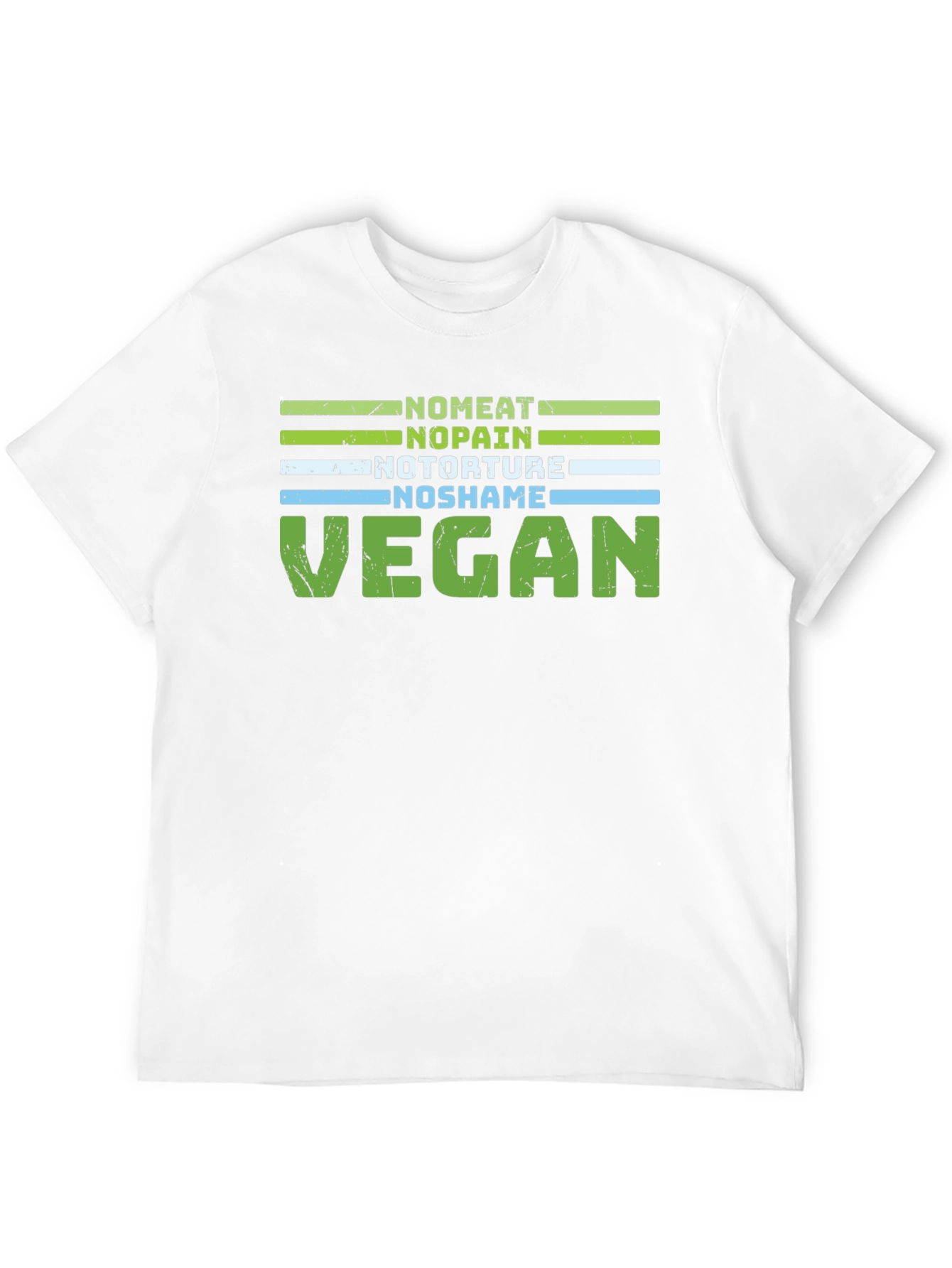 Black Vegan T-Shirt - No Meat No Pain Graphic Tee view 12