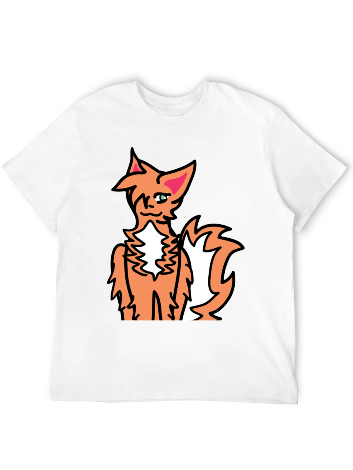 Black Cartoon Fox Graphic Black Tee view 12
