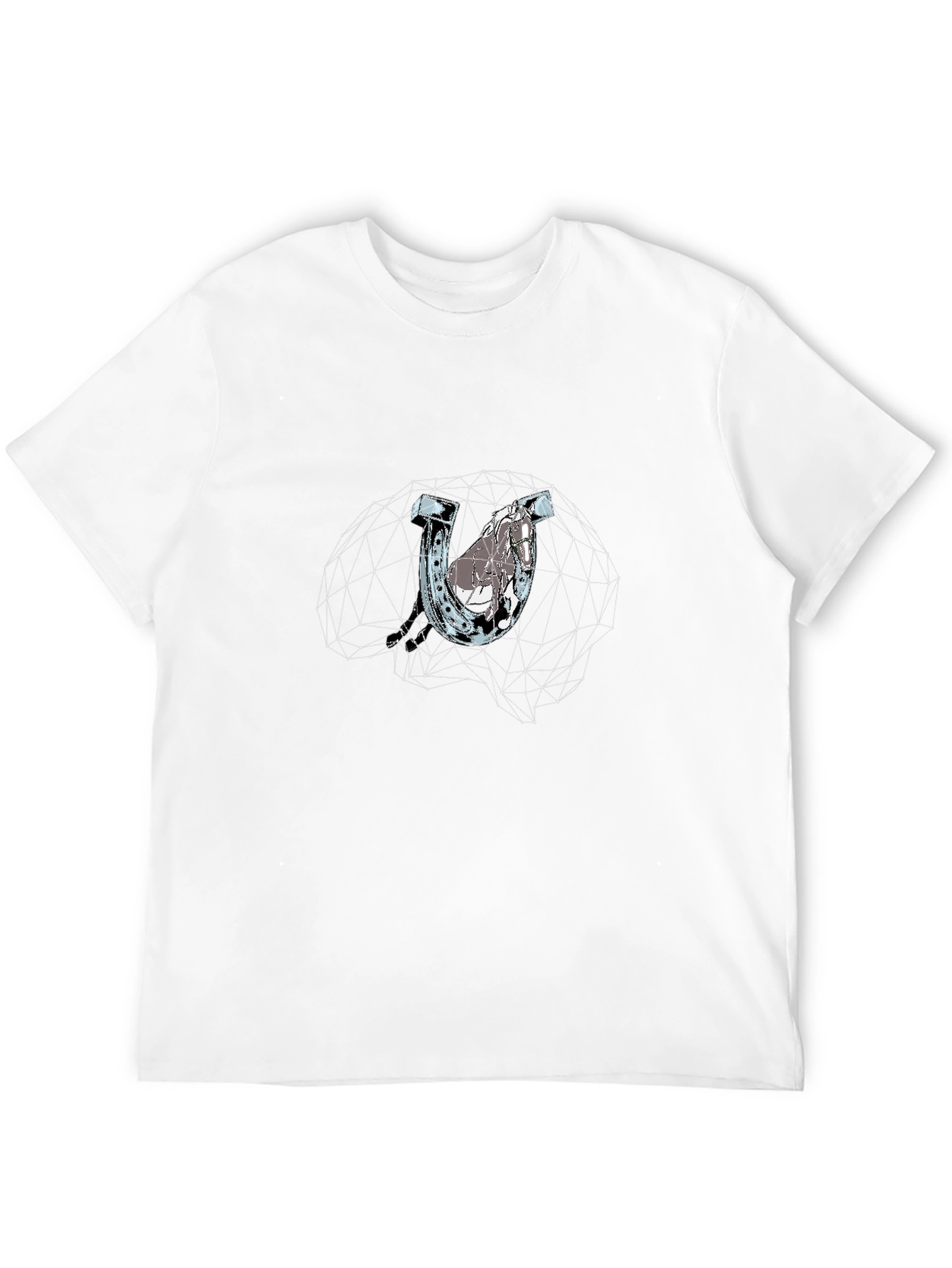 Black Lucky Horseshoe Graphic Tee - Modern Design view 12