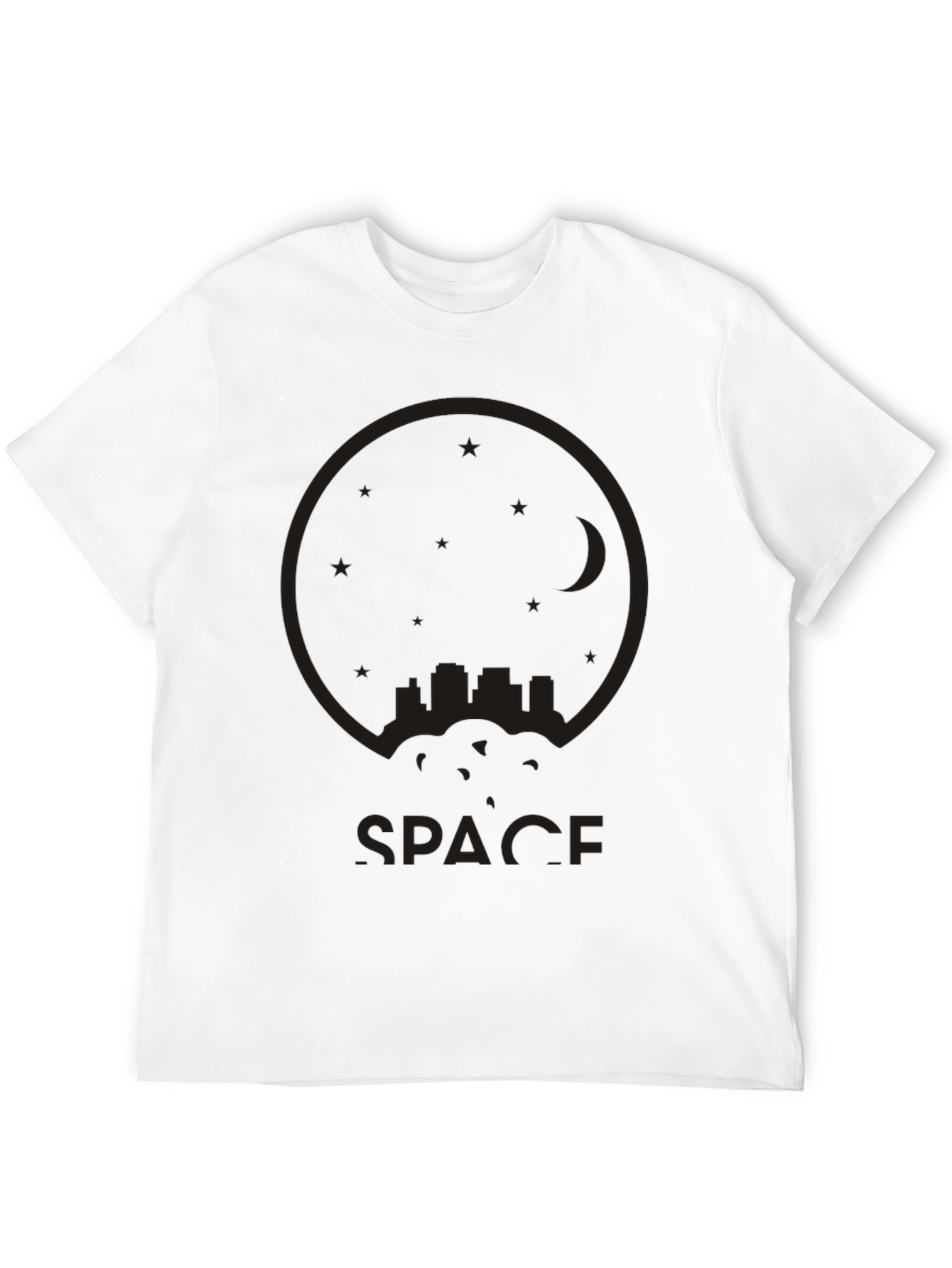 Black Space Cityscape Black T-Shirt view 12