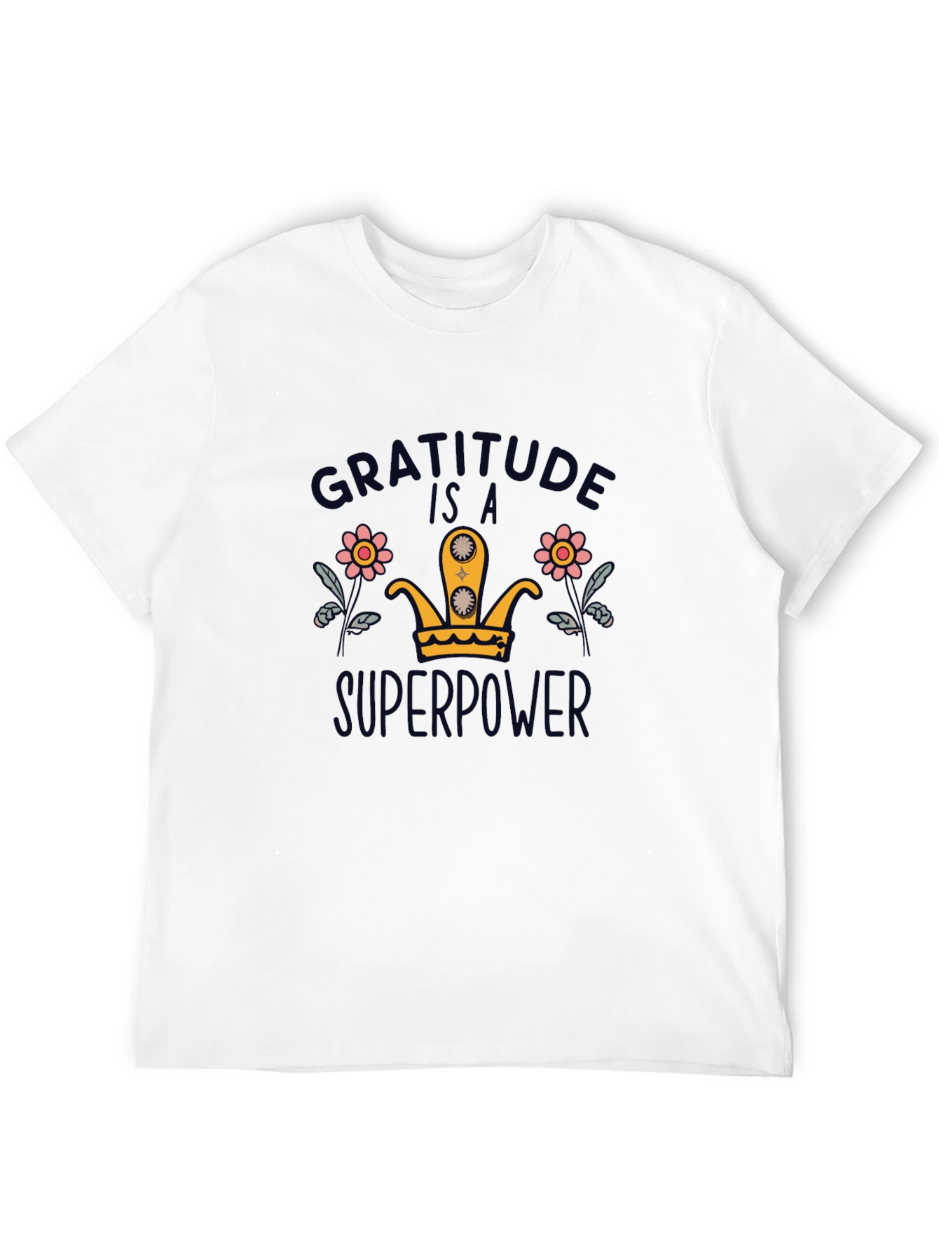 Black Gratitude is a Superpower Black T-Shirt view 12