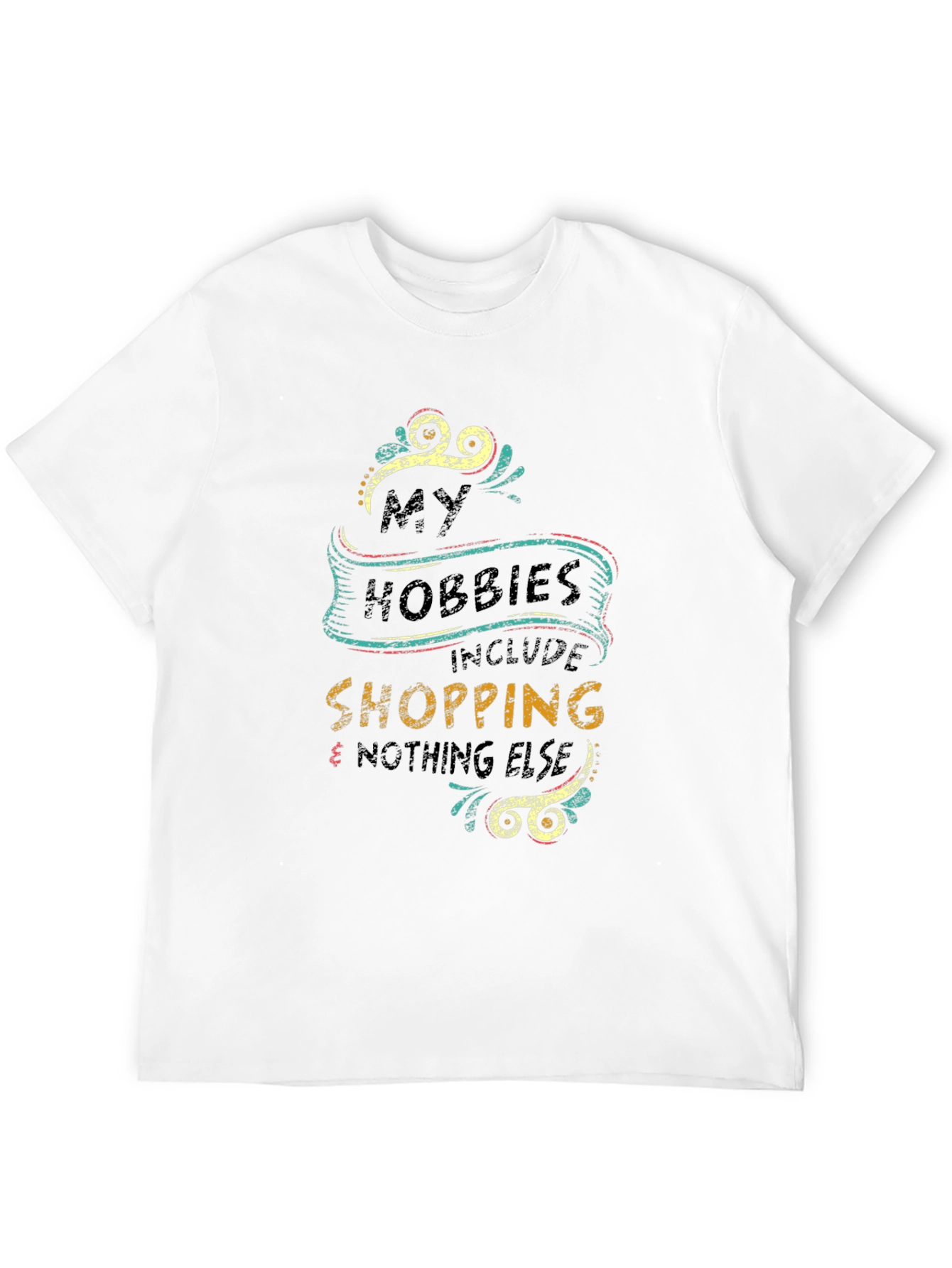 Black My Hobbies Include Shopping Graphic T-Shirt view 12