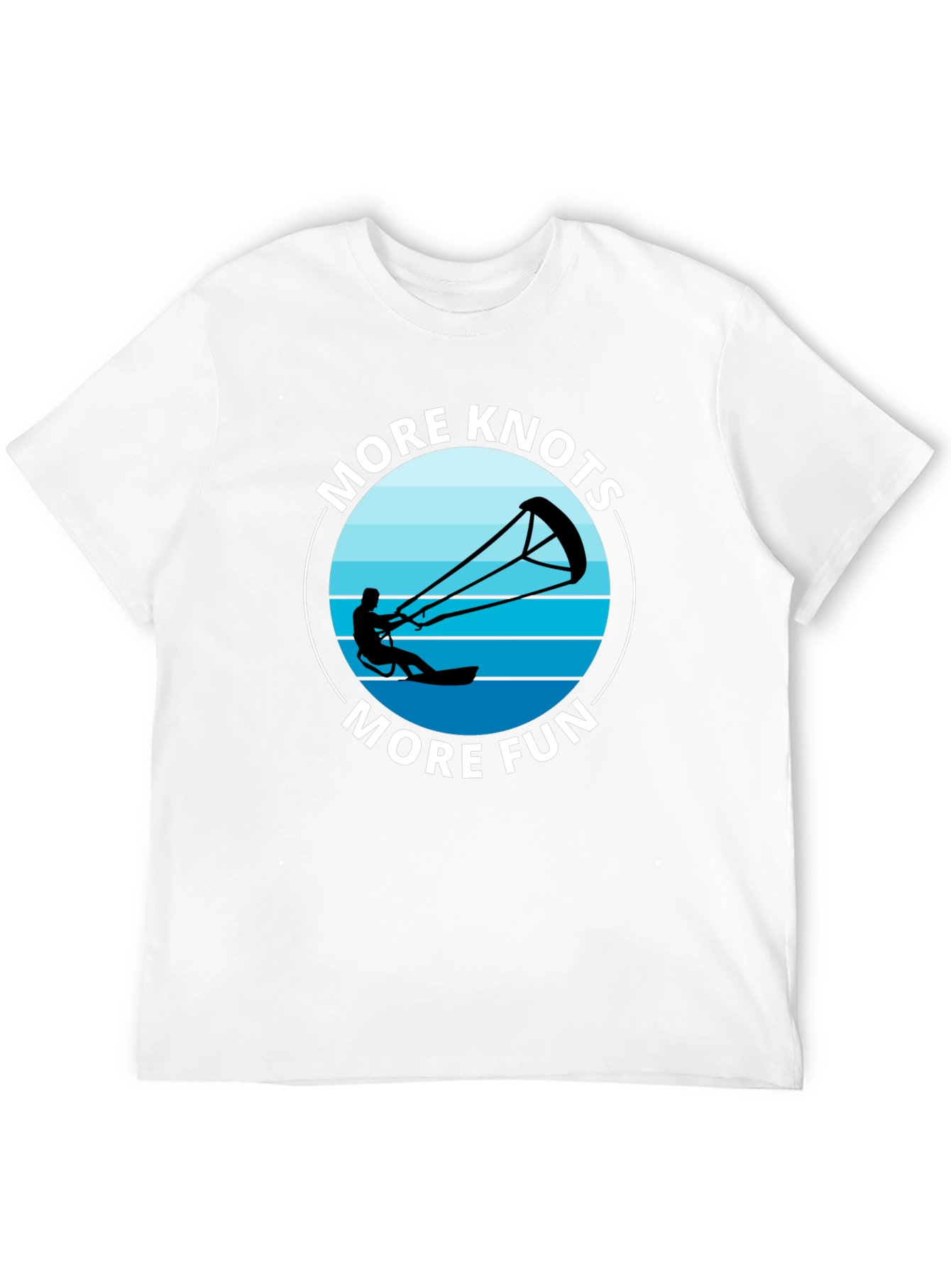 Black More Knots More Fun Black T-Shirt | Kitesurfing Tee view 12