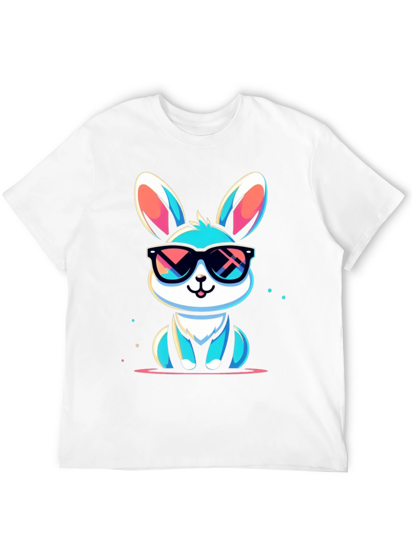 Black Cool Bunny Graphic Tee - Stylish Unisex T-Shirt view 12