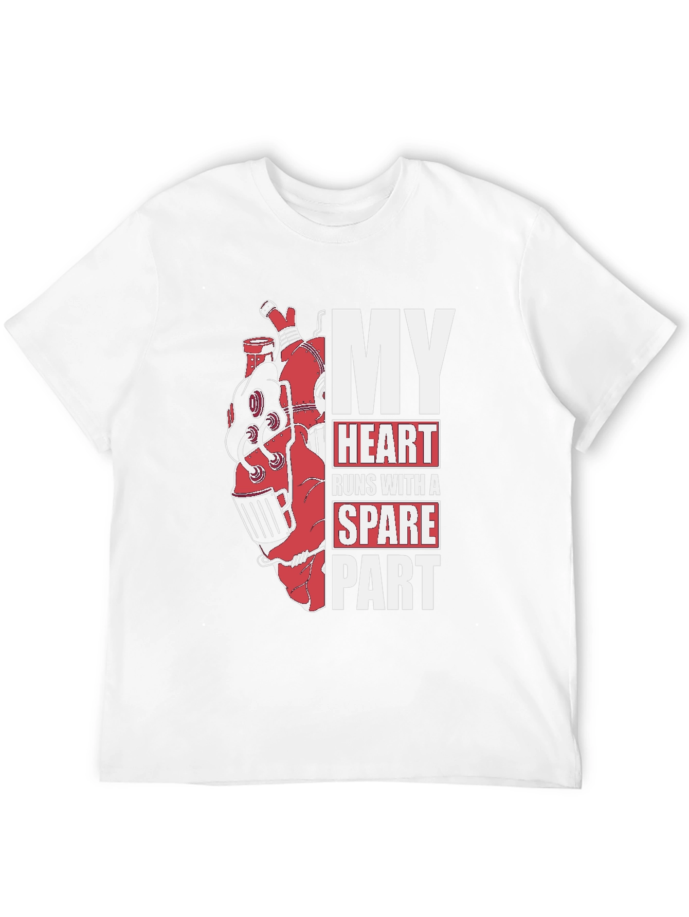 Black My Heart Runs With A Spare Part Graphic T-Shirt view 12
