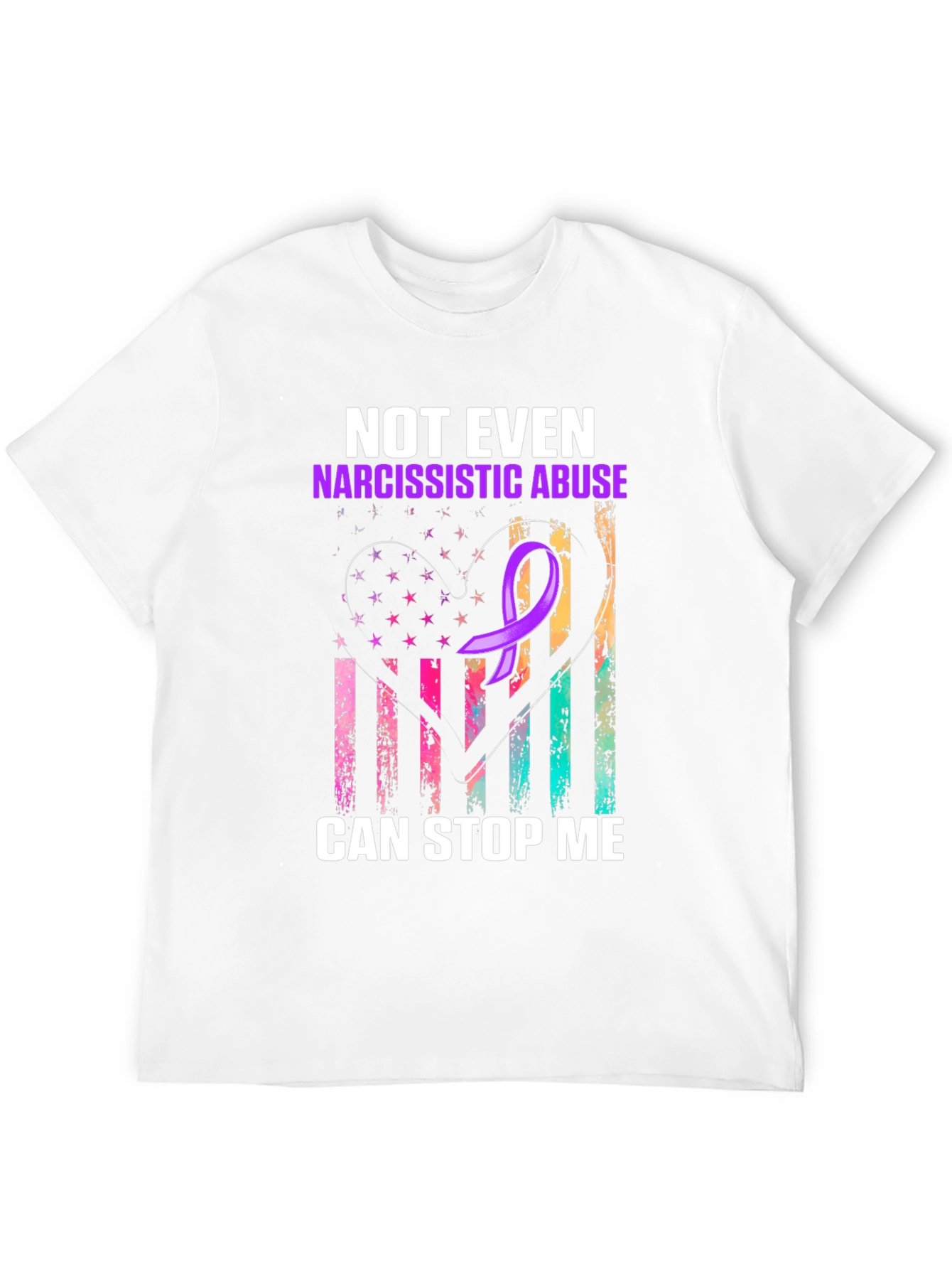 Black Narcissistic Abuse Awareness T-Shirt: "Can't Stop Me" view 12