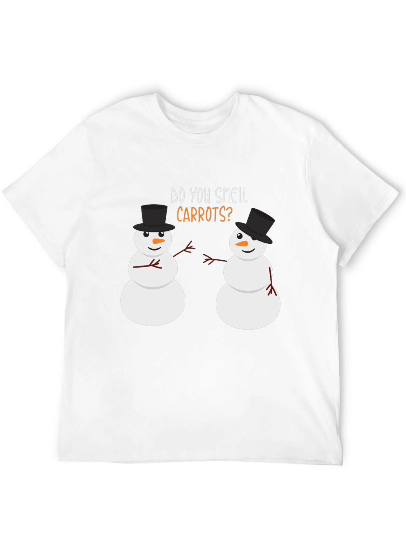 Black Funny Snowman T-Shirt - Do You Smell Carrots? view 12