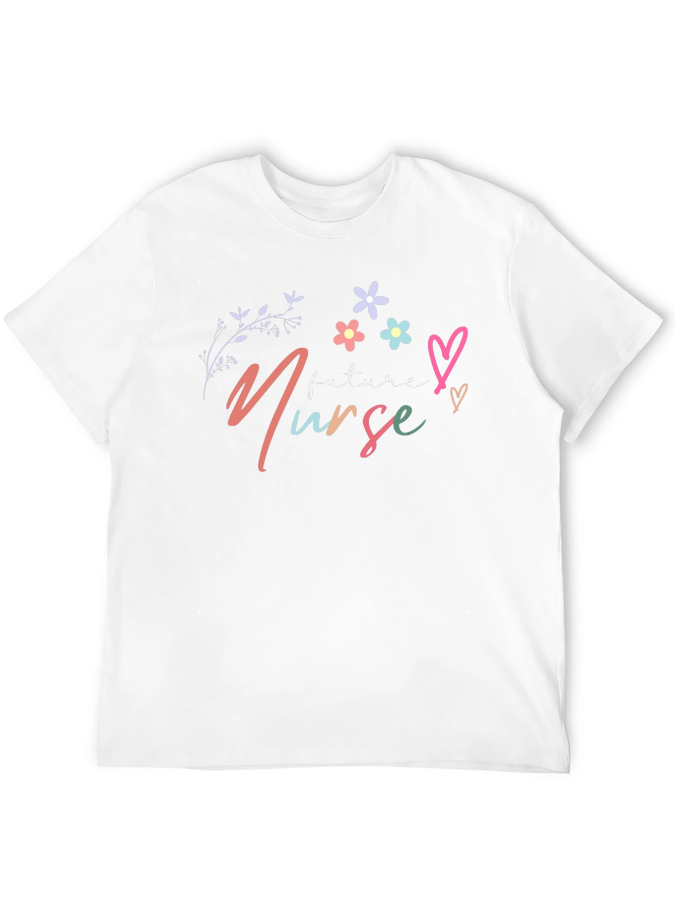 Black Future Nurse T-Shirt - Floral Design view 12