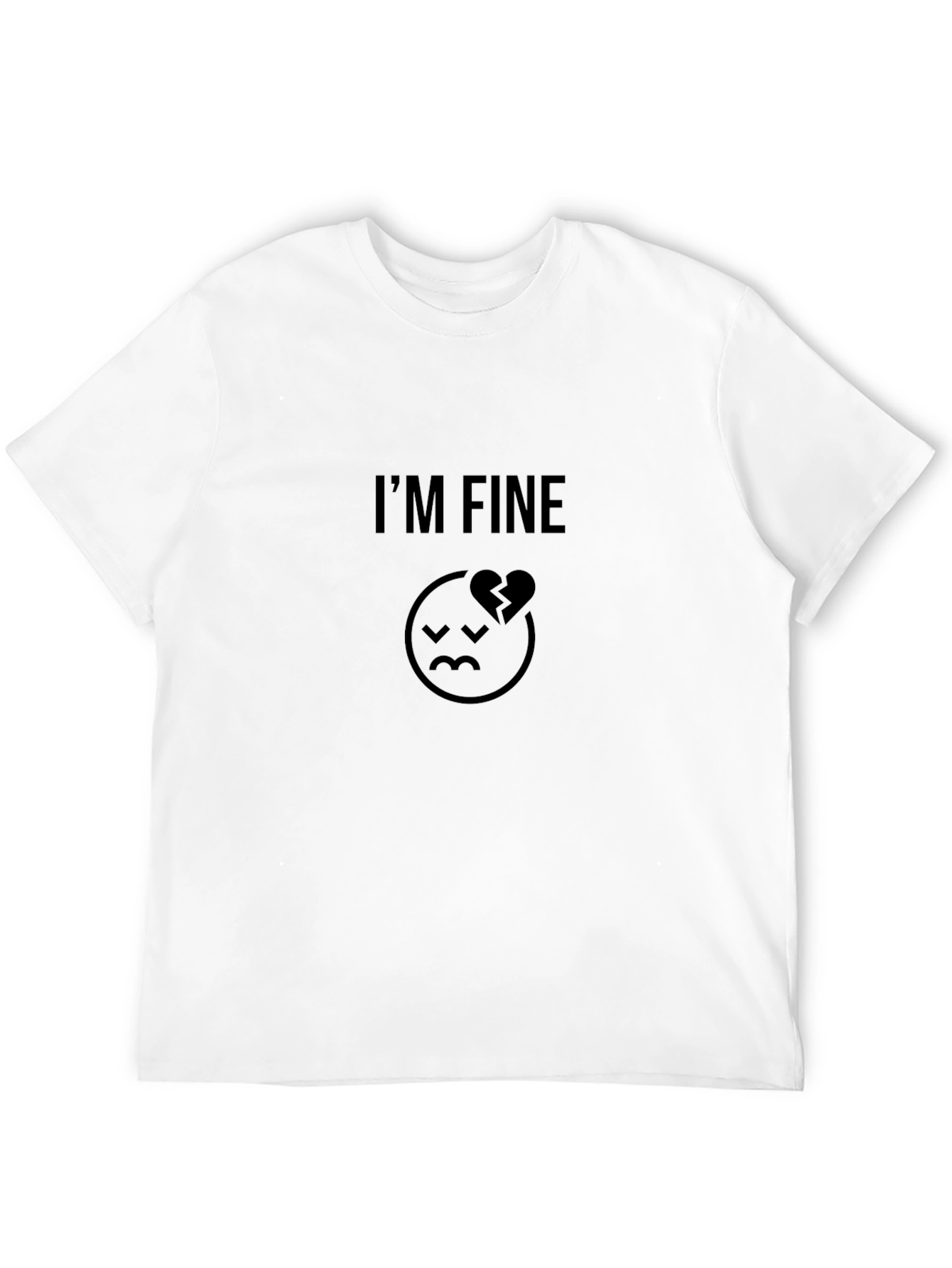 Black I'm Fine T-Shirt - Broken Heart Graphic Tee view 12
