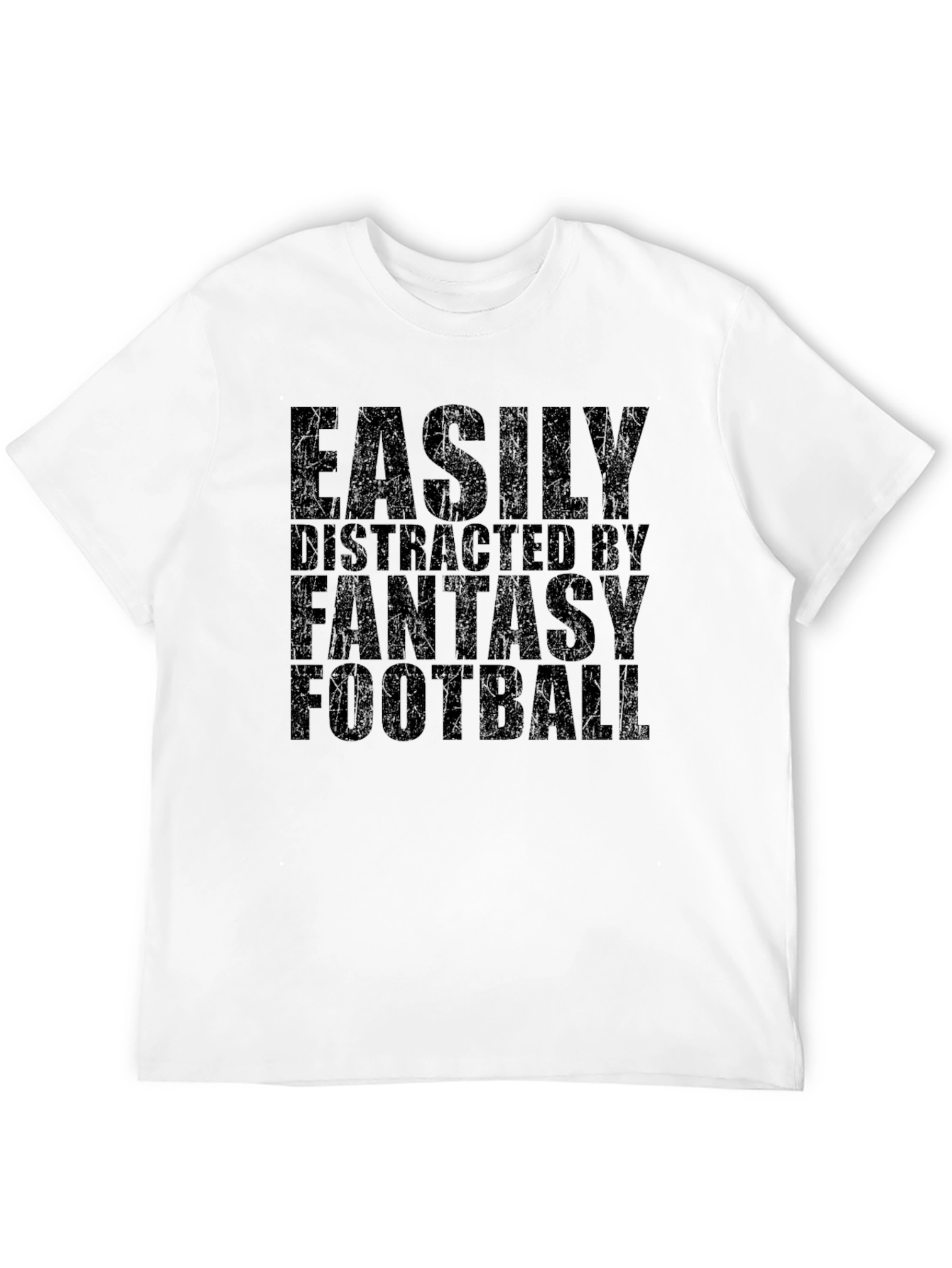 Black Fantasy Football T-Shirt - Easily Distracted Tee view 12