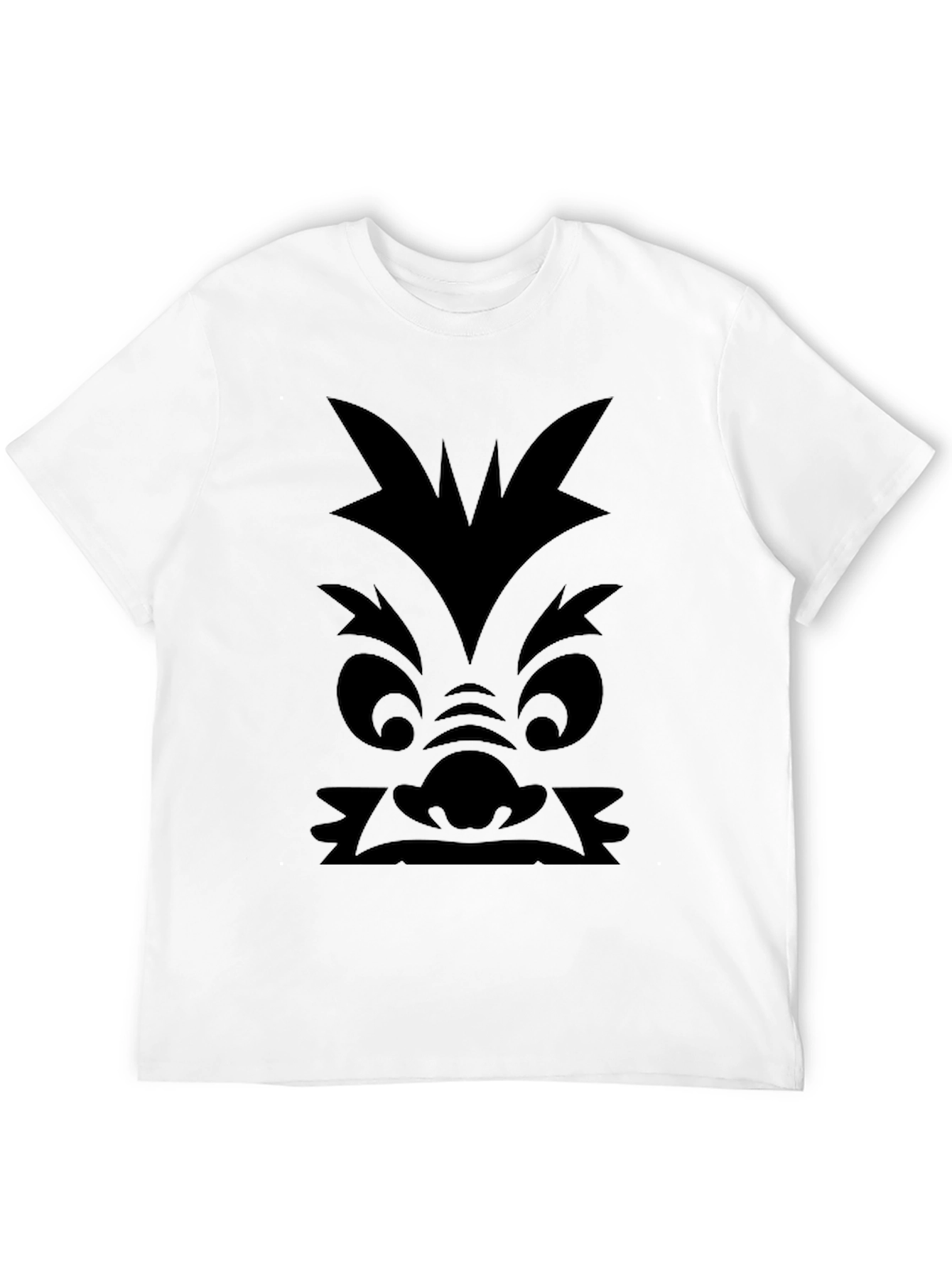 Black Monster Face Graphic Print Black T-Shirt view 12