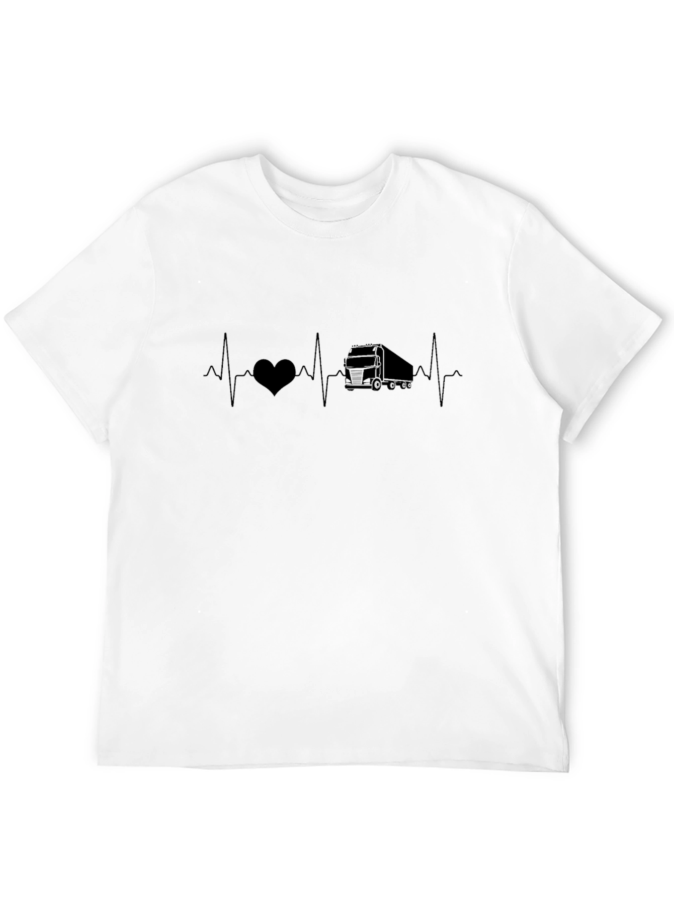 Black Trucker Heartbeat T-Shirt view 12