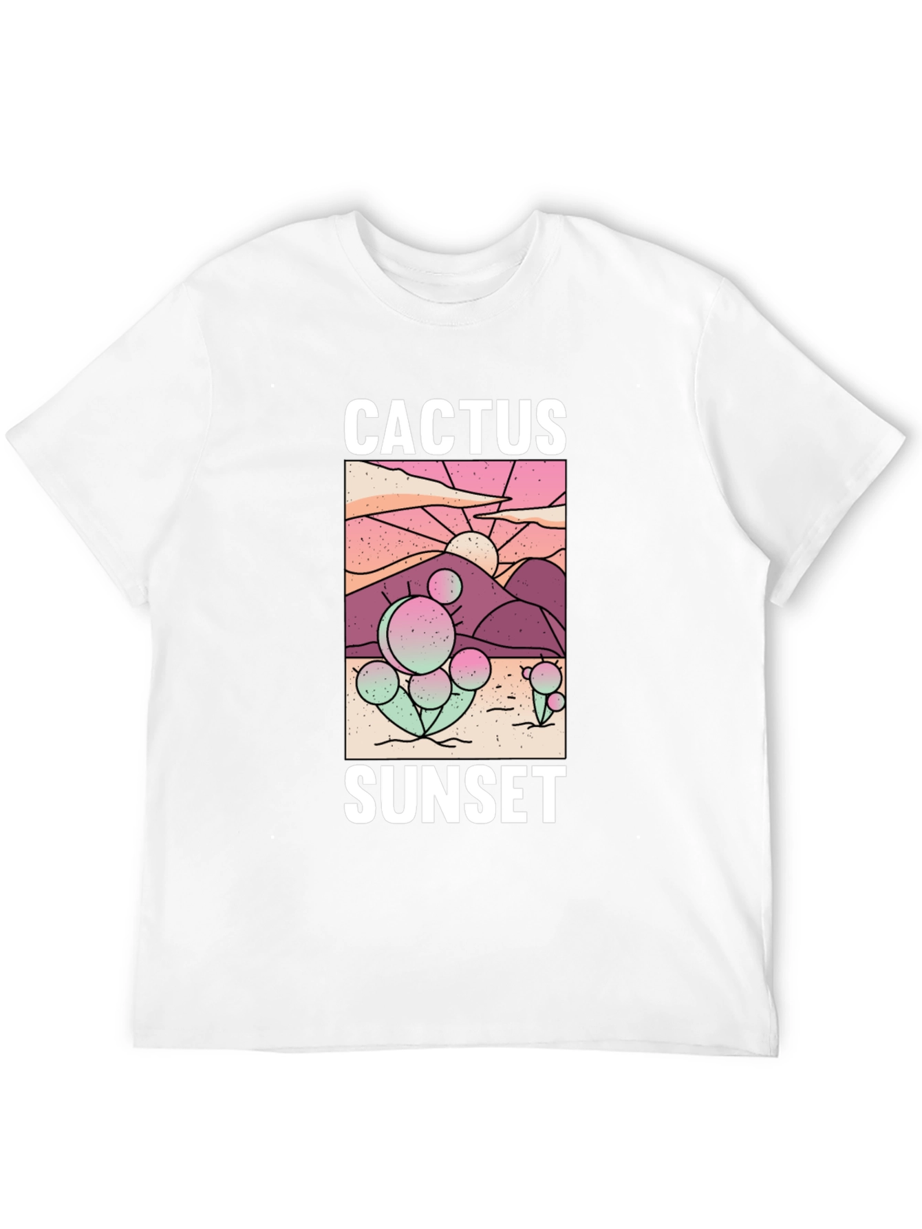 Black Cactus Sunset Graphic Tee - Stylish Comfort view 12