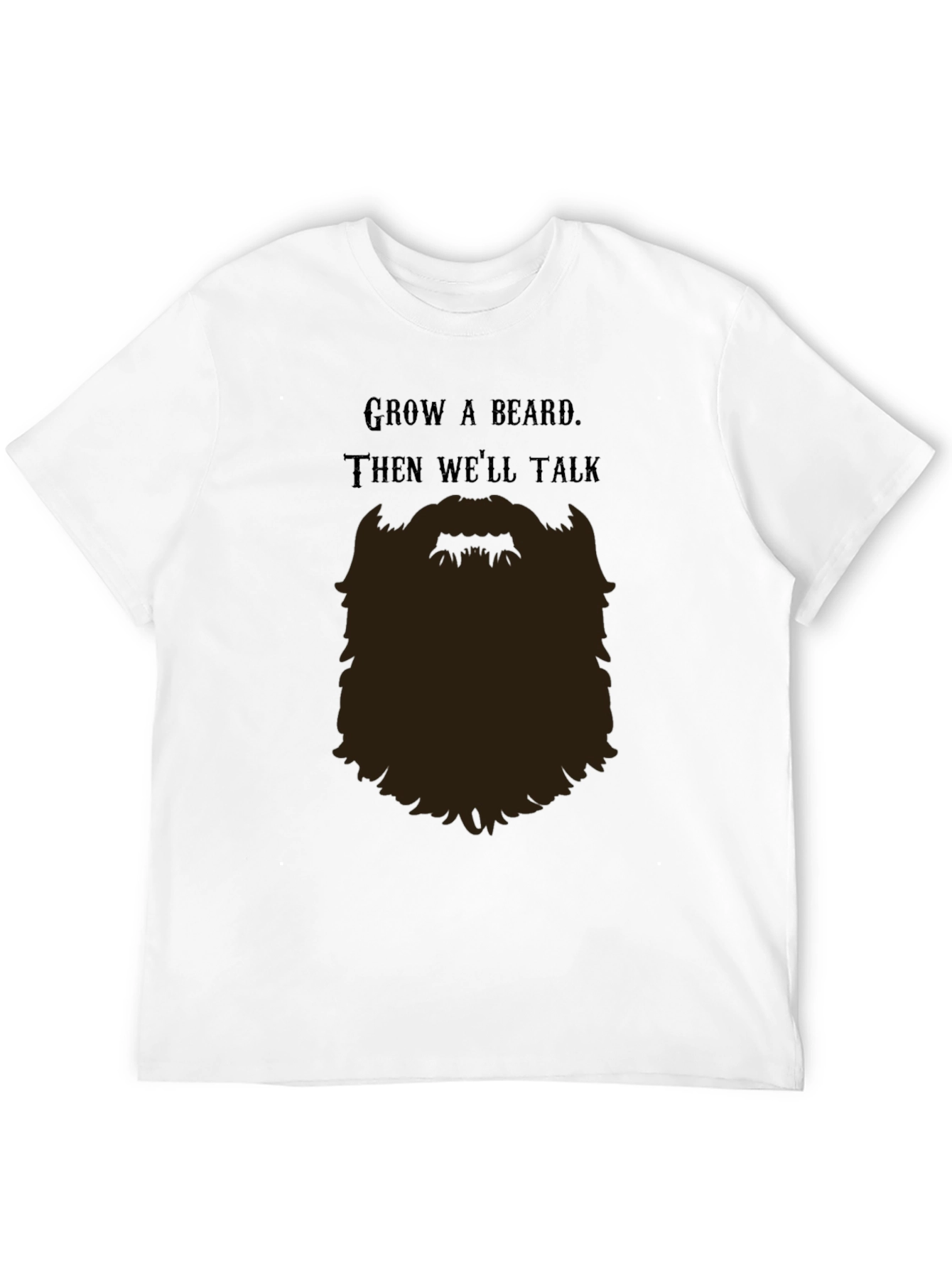 Black Grow a Beard T-Shirt - Funny Bearded Man Tee view 12