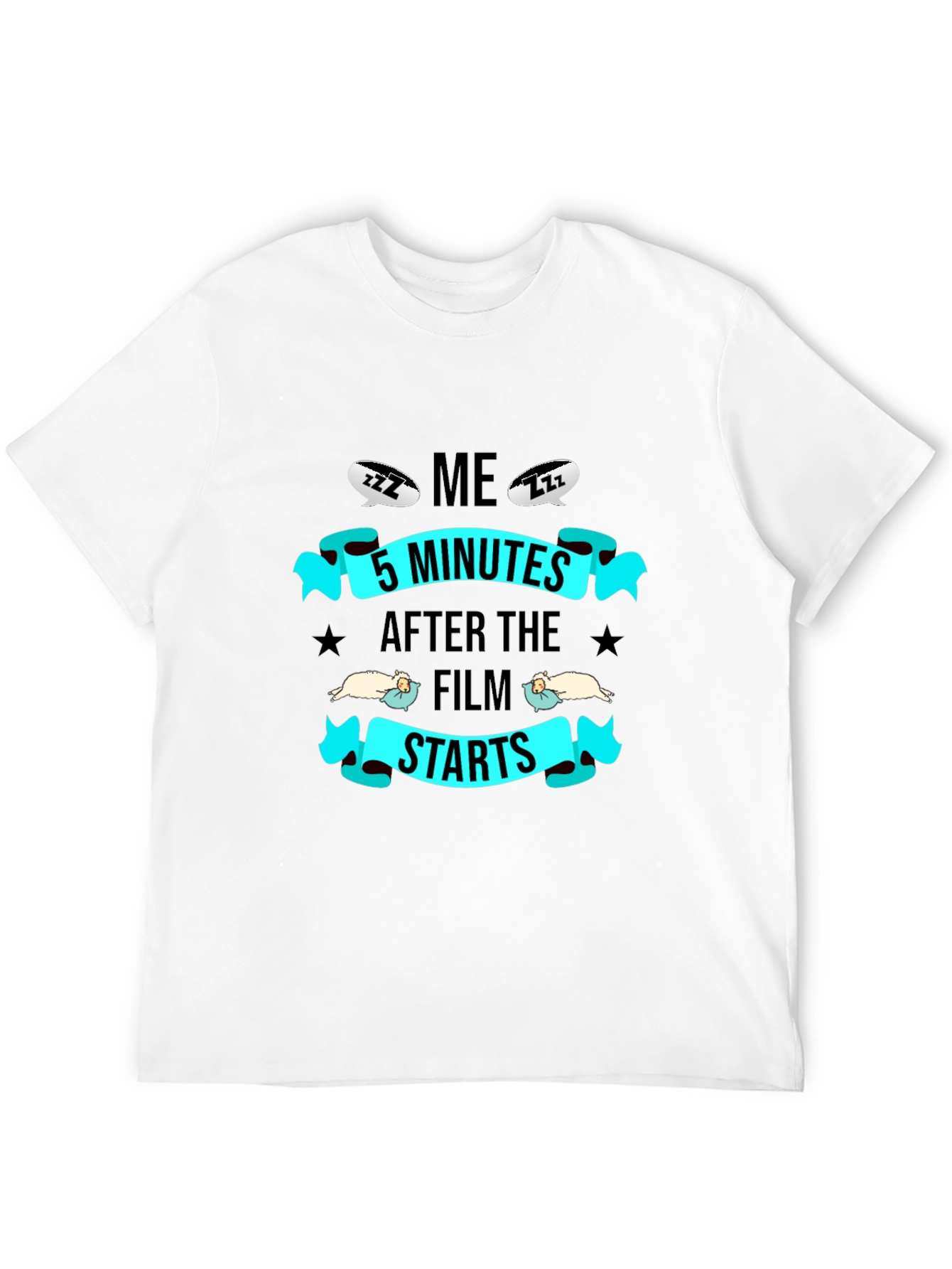 Black Funny 'Me 5 Minutes After The Film Starts' Graphic Tee view 12