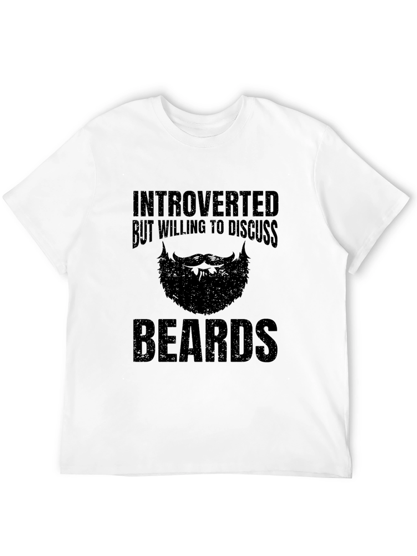 Black Introverted Beards T-Shirt - Black Novelty Tee view 12