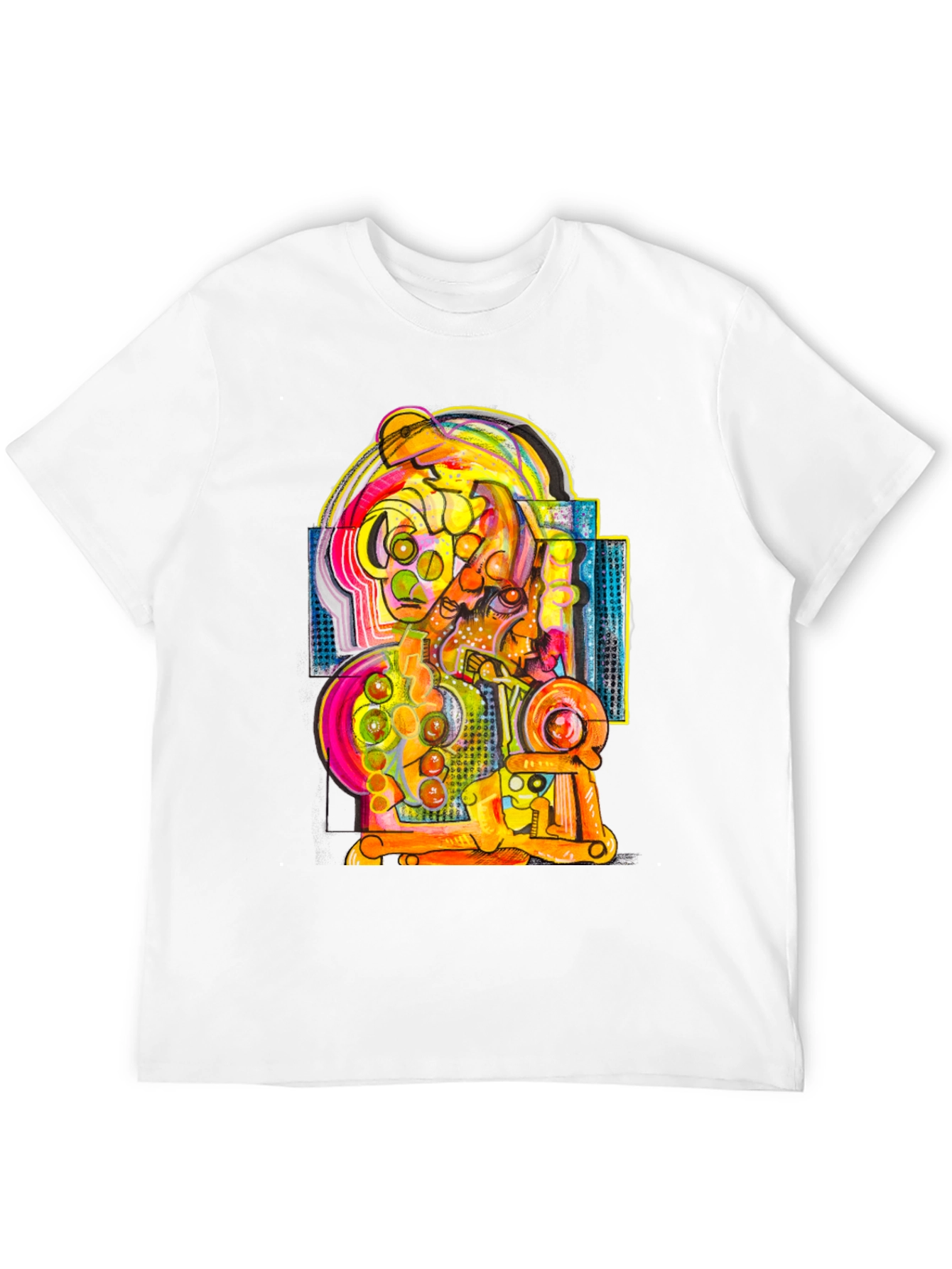 Black Abstract Art Graphic Tee - Unique Design, Black Cotton T-Shirt view 12