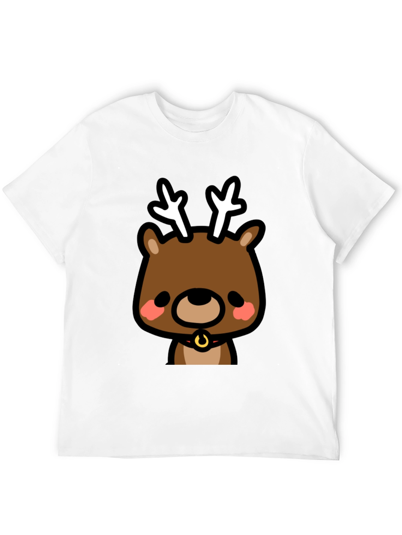 Black Cute Reindeer Graphic Black T-Shirt view 12