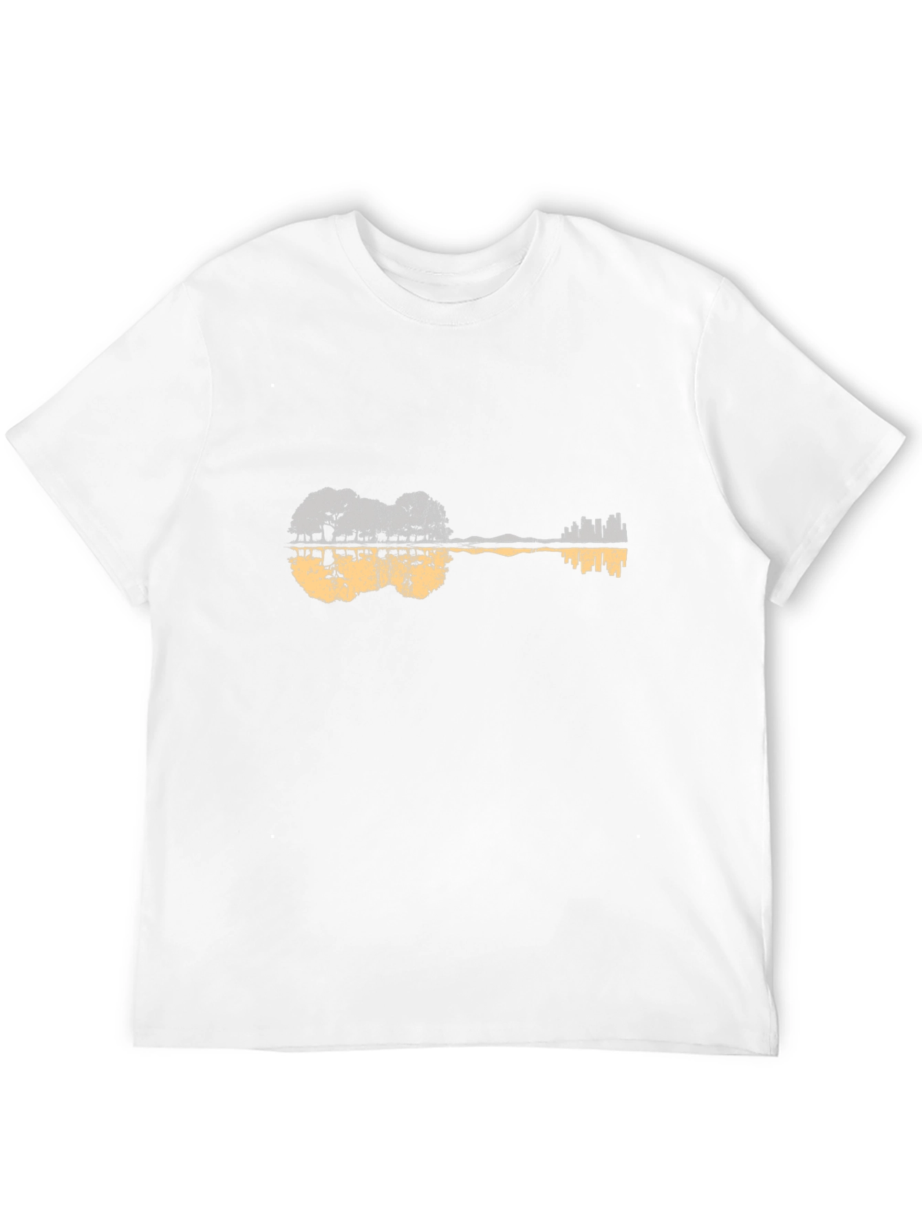 Black Guitar Landscape Graphic Tee view 12