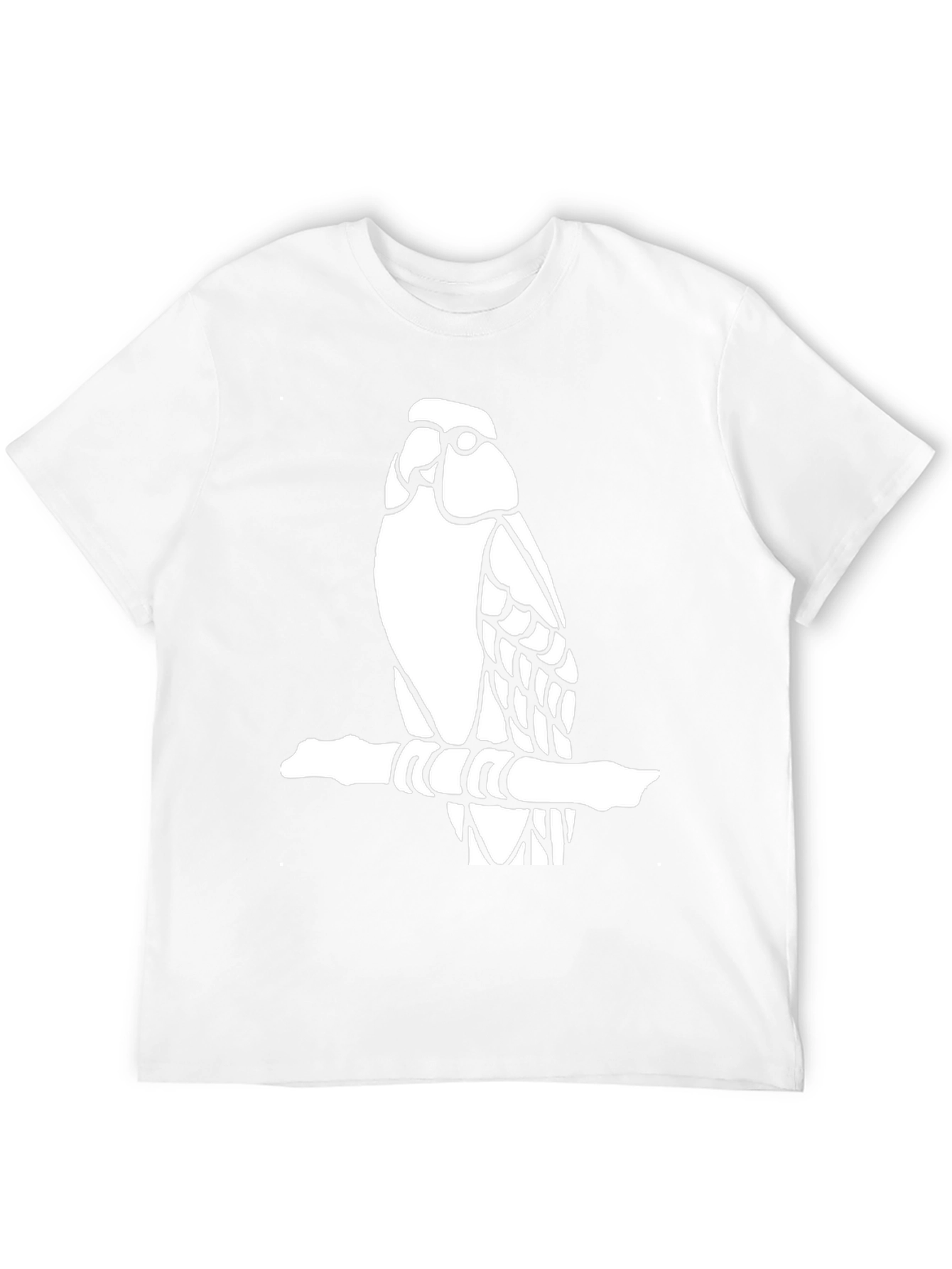 Black Parrot on Branch Graphic Tee - Black Cotton Blend view 12