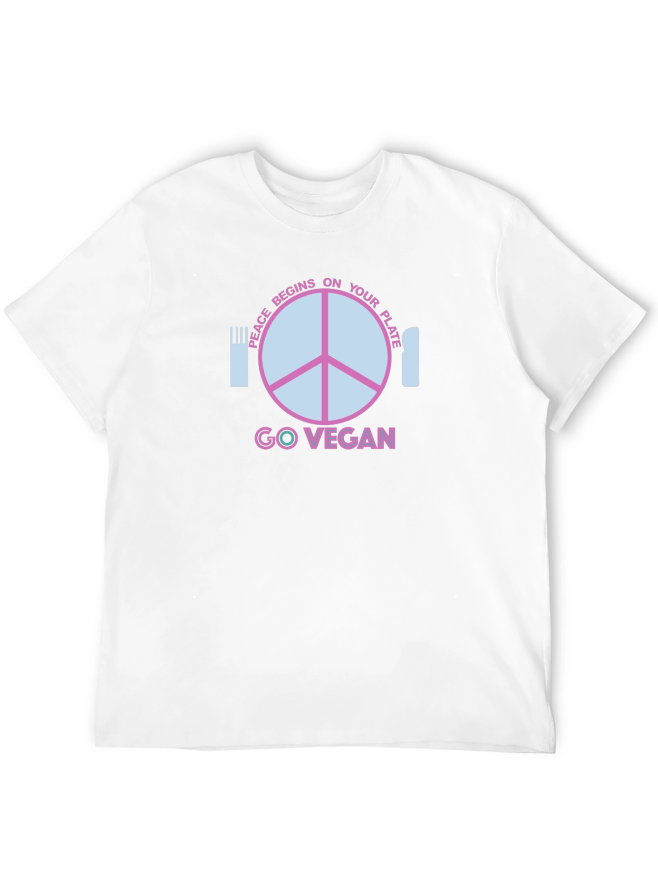 Black Go Vegan T-Shirt - Peace Begins On Your Plate view 12