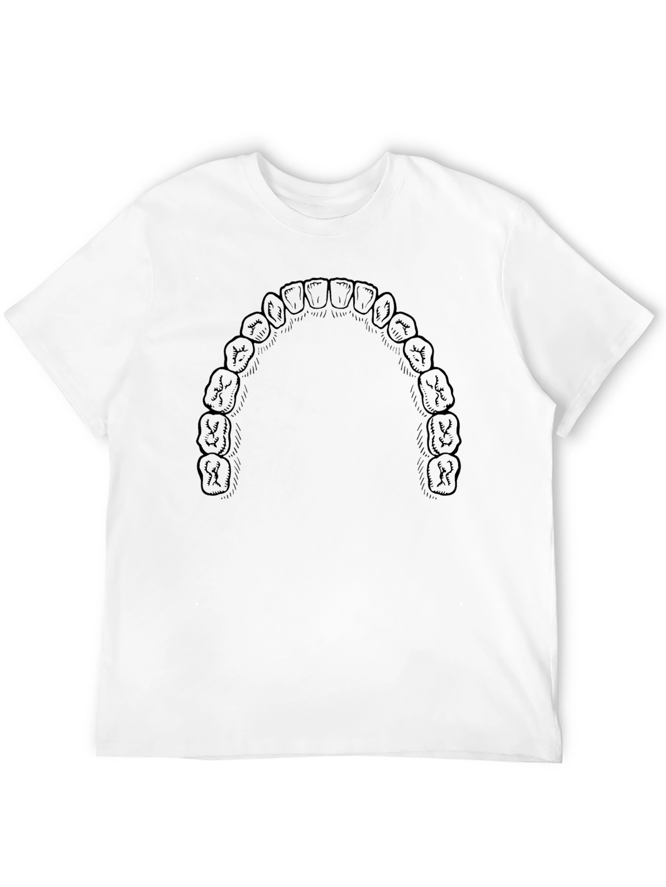Human Teeth Graphic Print Black T-Shirt - 12