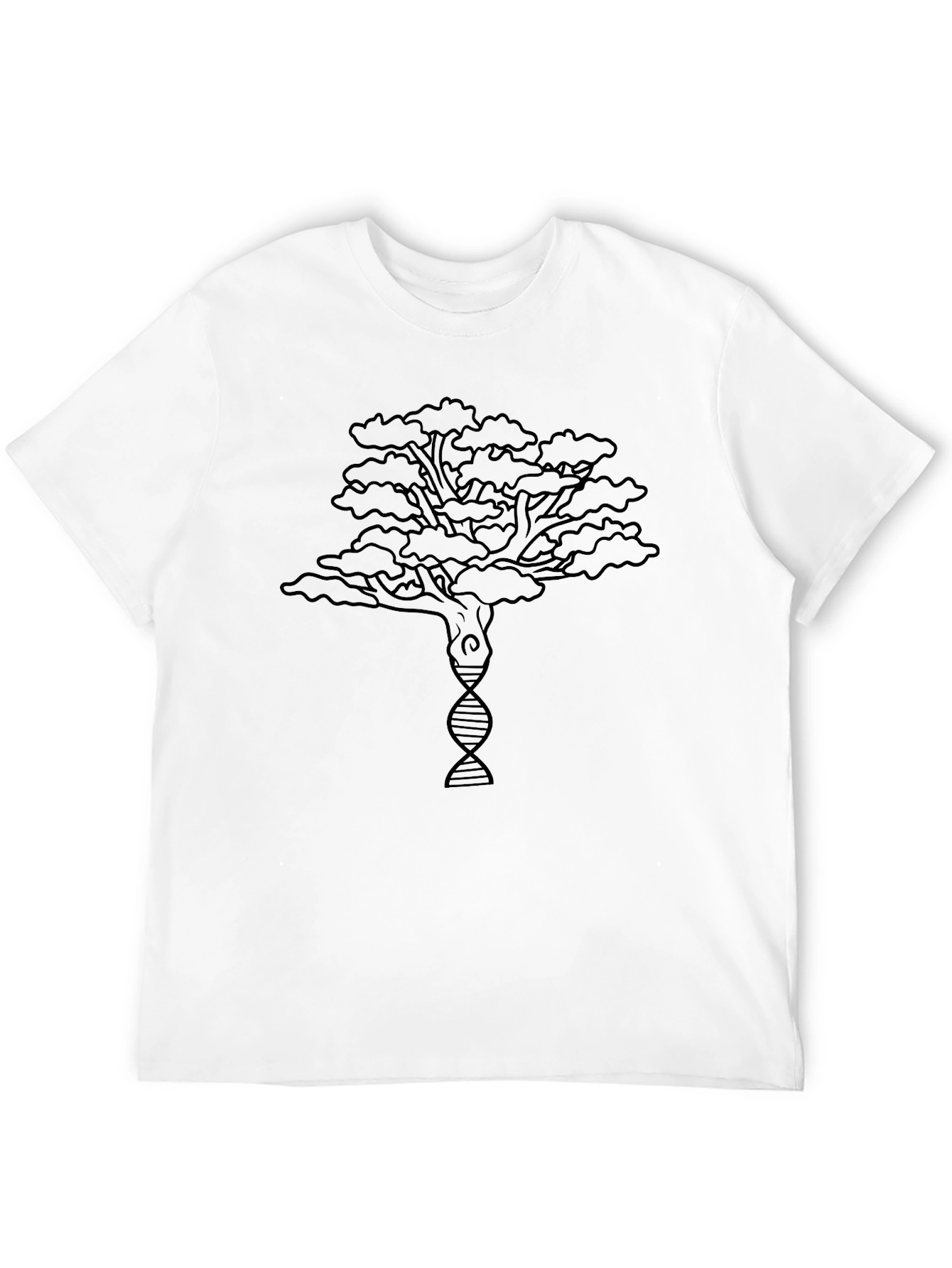 Black Tree of Life DNA Graphic Tee - Black view 12