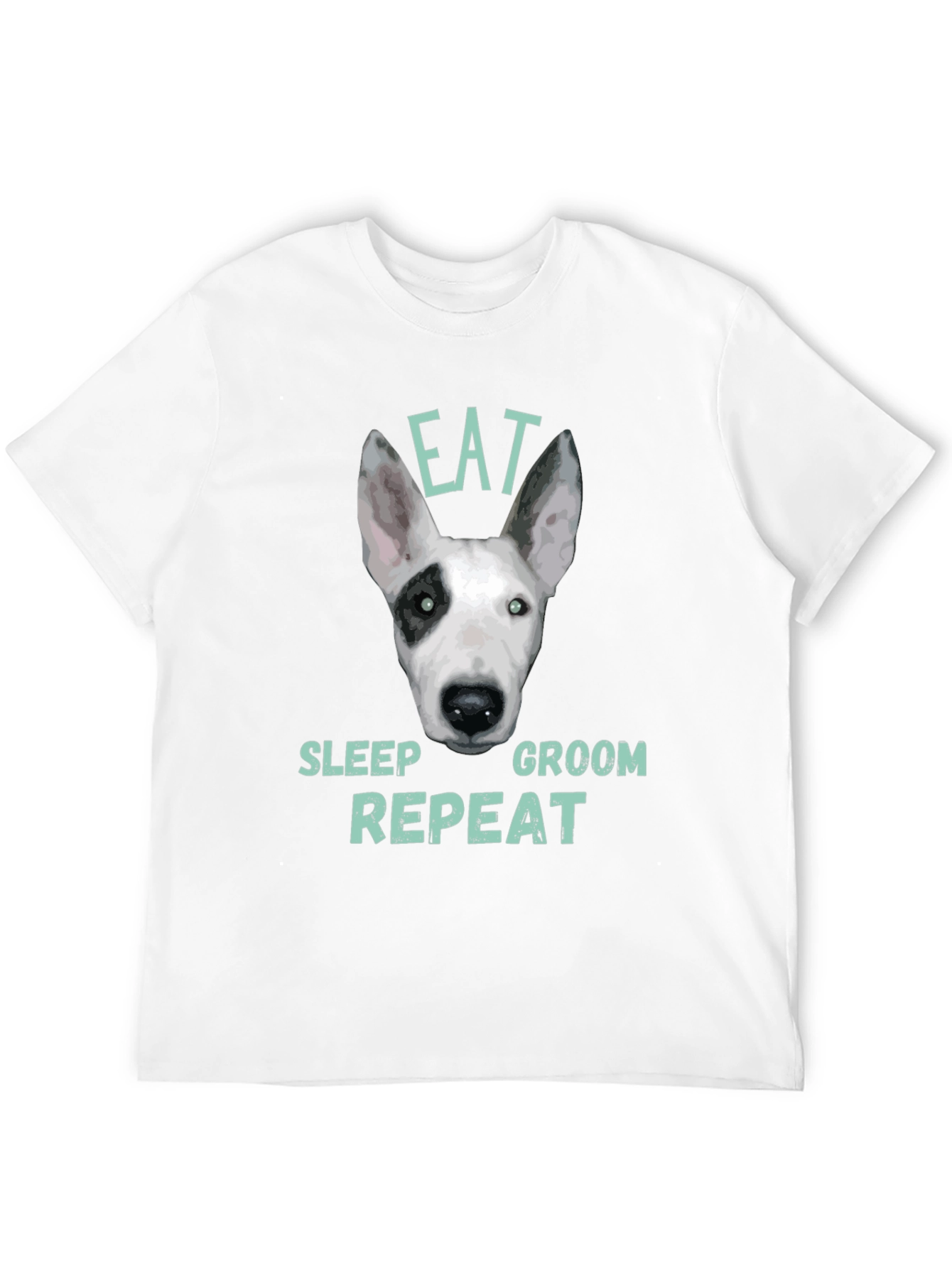Black Eat Sleep Groom Repeat Dog T-Shirt view 12