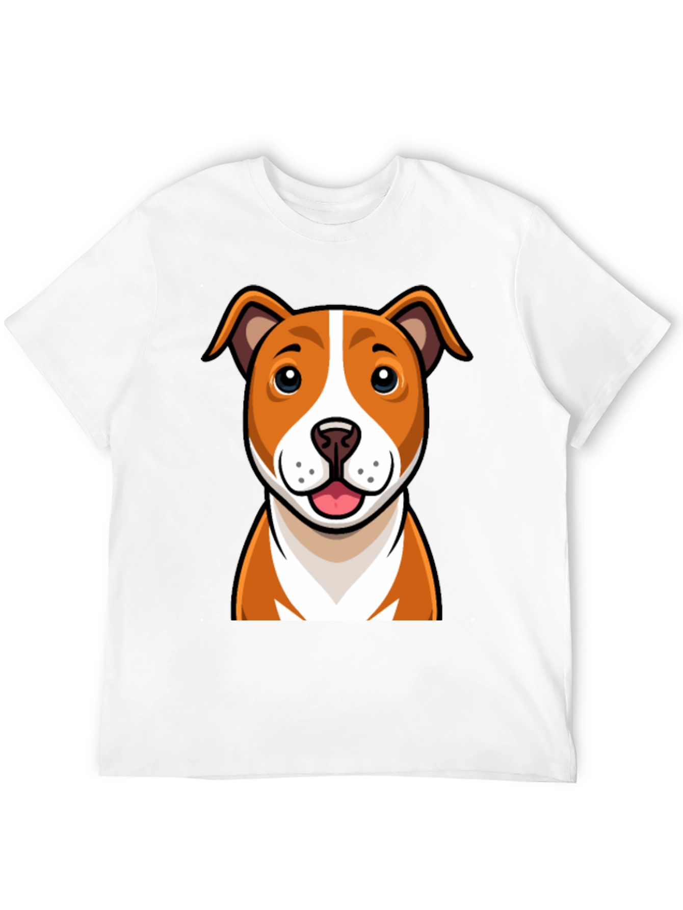 Black Cartoon Dog Graphic Tee - Black Crew Neck T-Shirt view 12