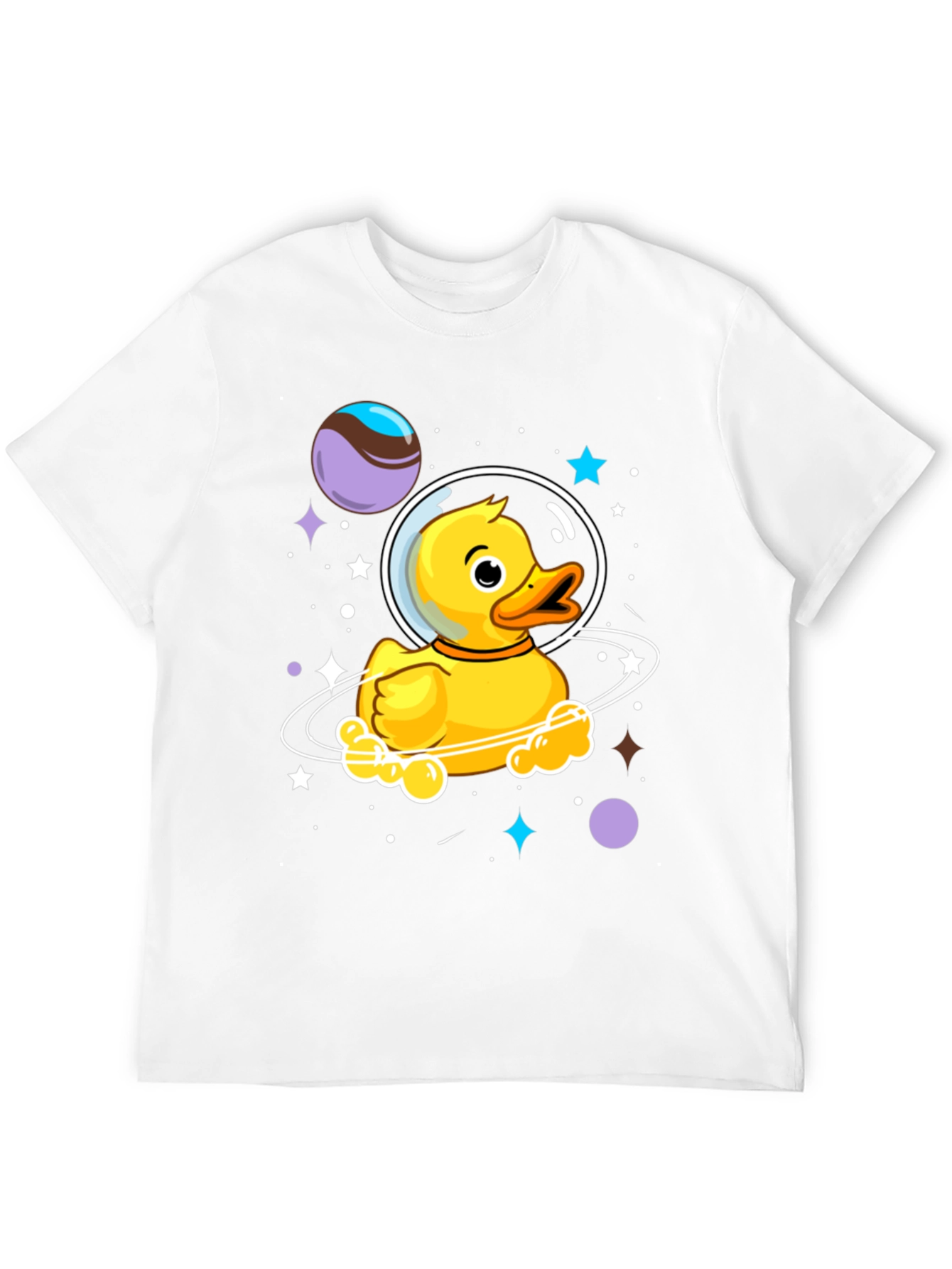 Black Space Duckling T-Shirt - Men's Black Graphic Tee view 12