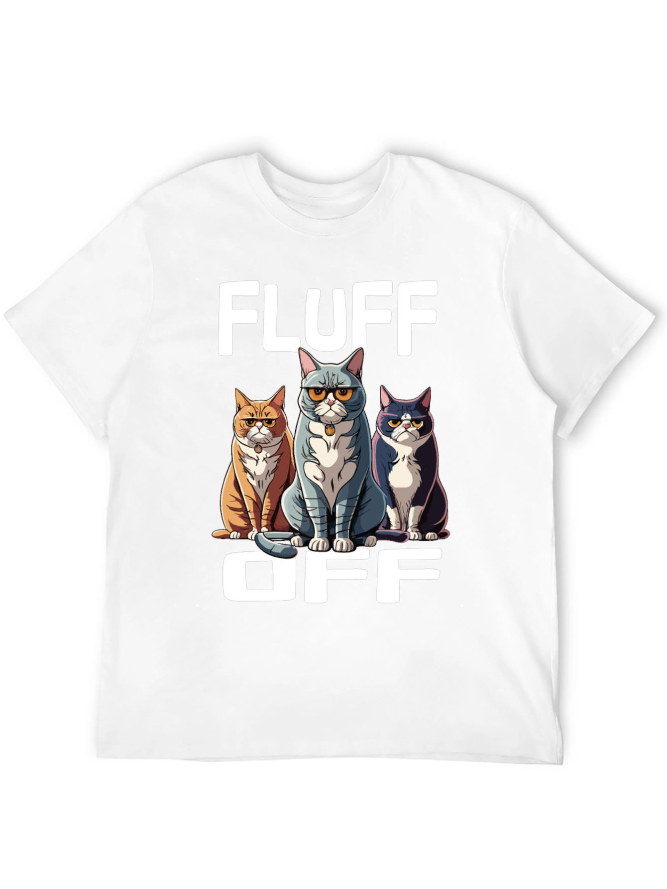 Black Fluff Off Cat Graphic T-Shirt view 12