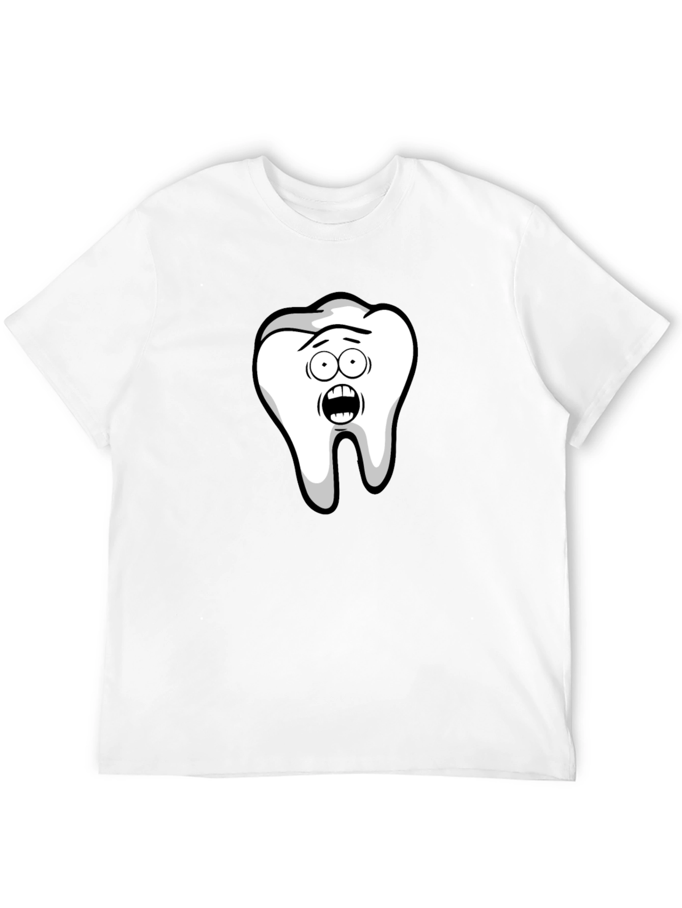 Black Funny Cartoon Tooth Black T-Shirt view 12