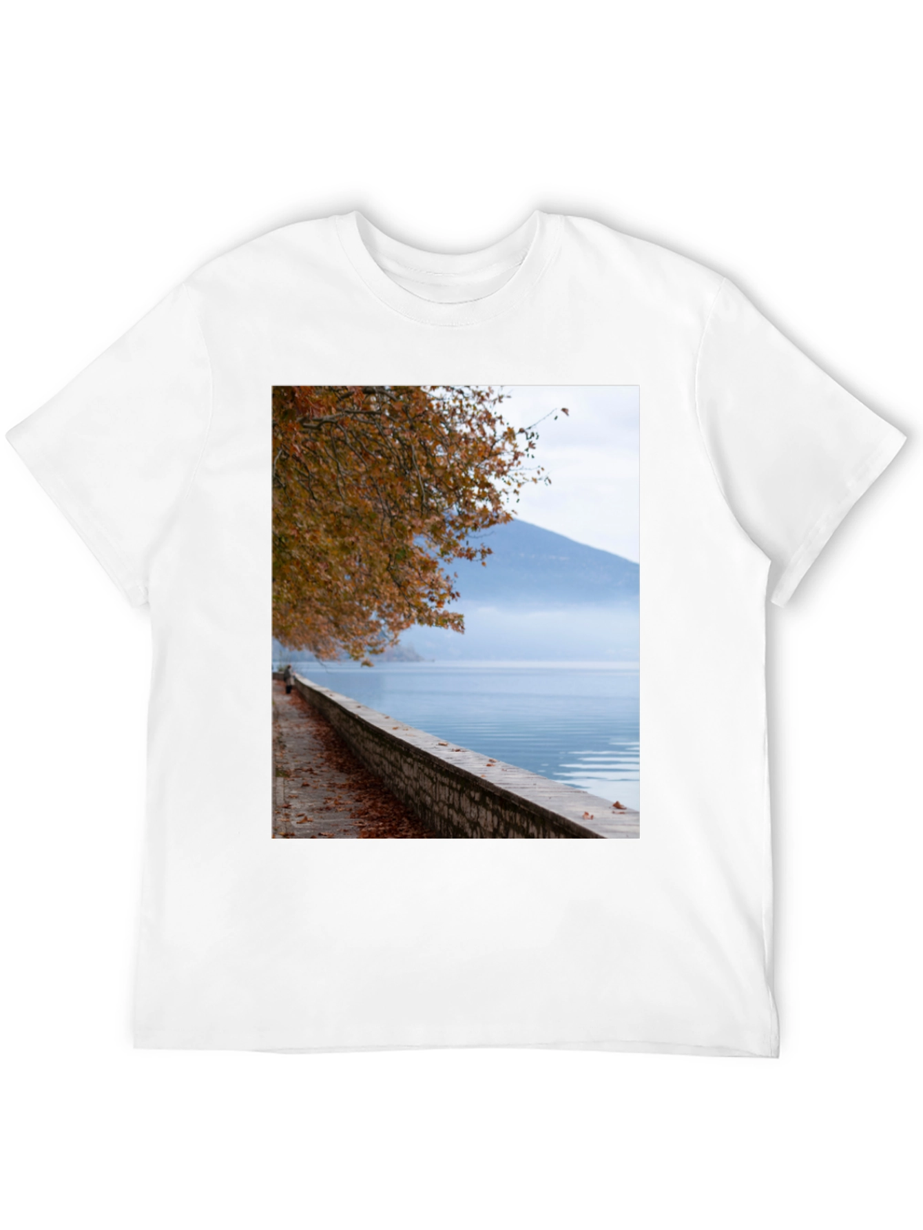 Black Scenic Lakeside View Graphic Tee view 12