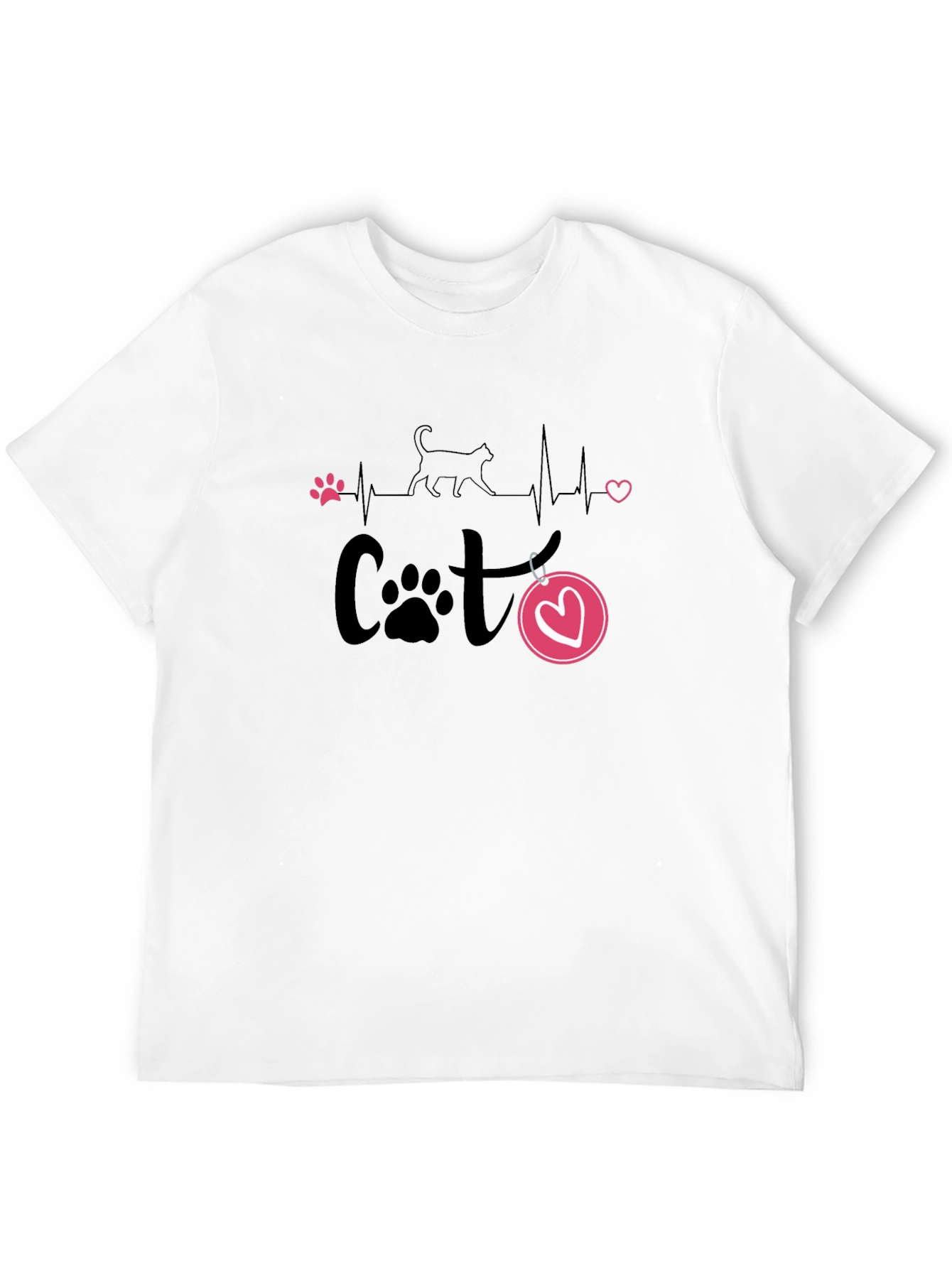 Black Cat Lover Heartbeat T-Shirt view 12
