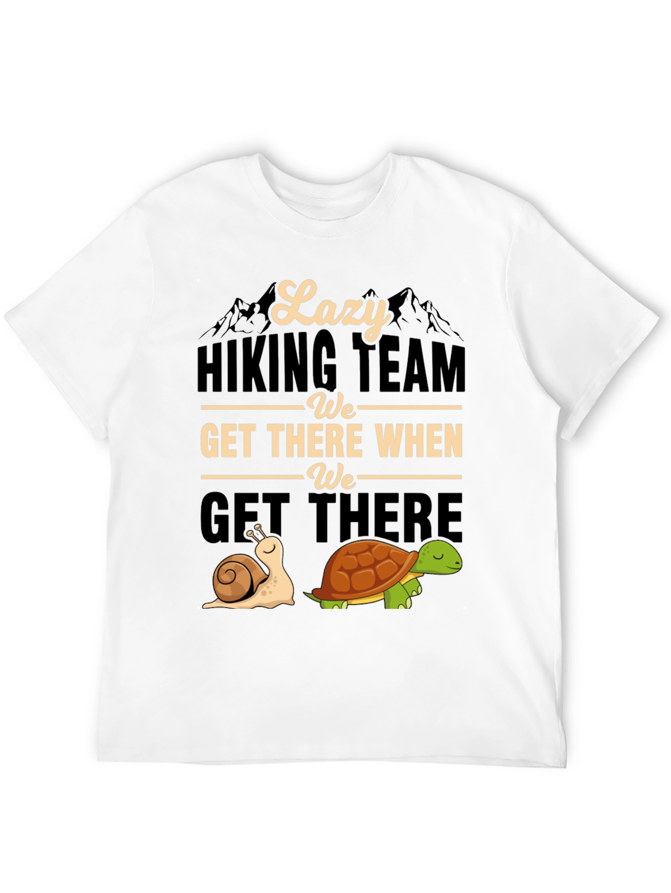 Black Lazy Hiking Team T-Shirt Funny Snail & Turtle Tee view 12
