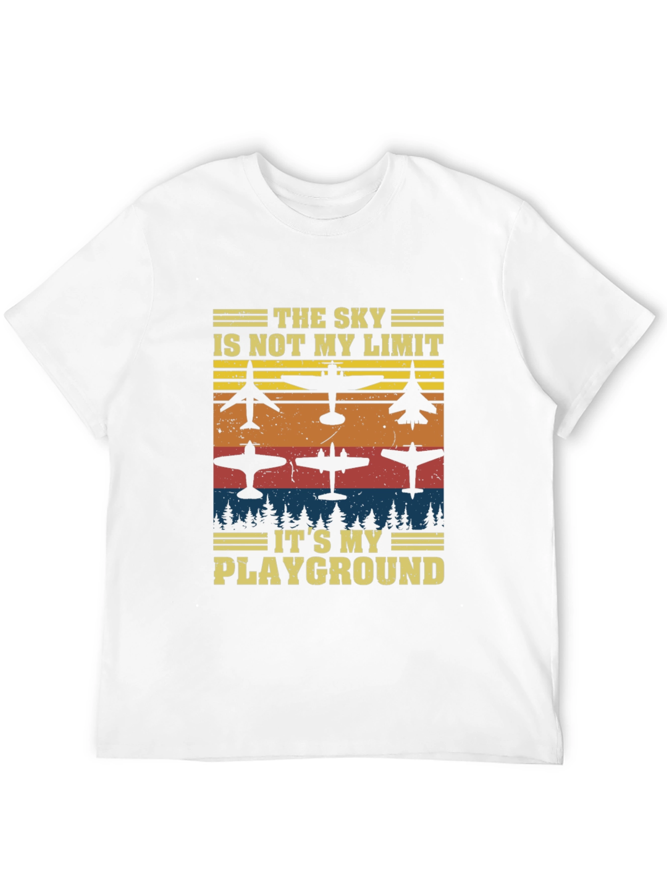 Black The Sky is My Playground Airplane T-Shirt view 12